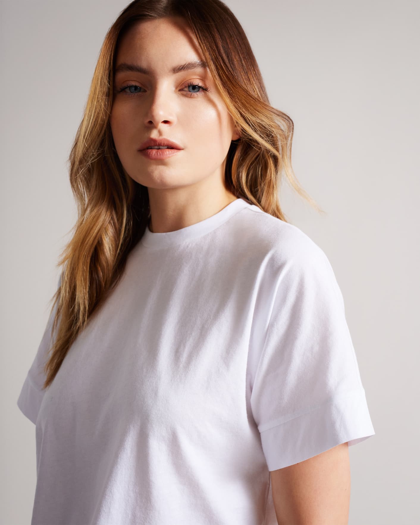 White Easy Fit Grown Up Sleeve Tee Ted Baker