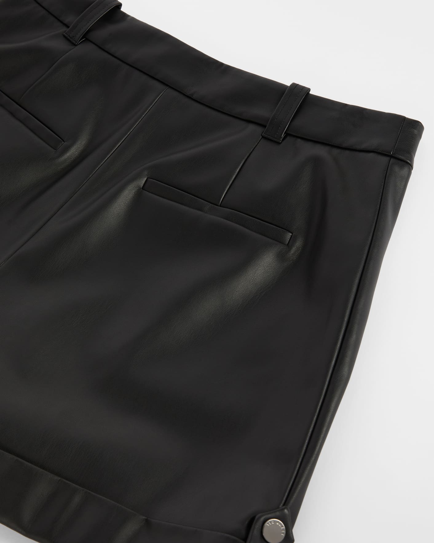 Black PU shorts with turn ups Ted Baker
