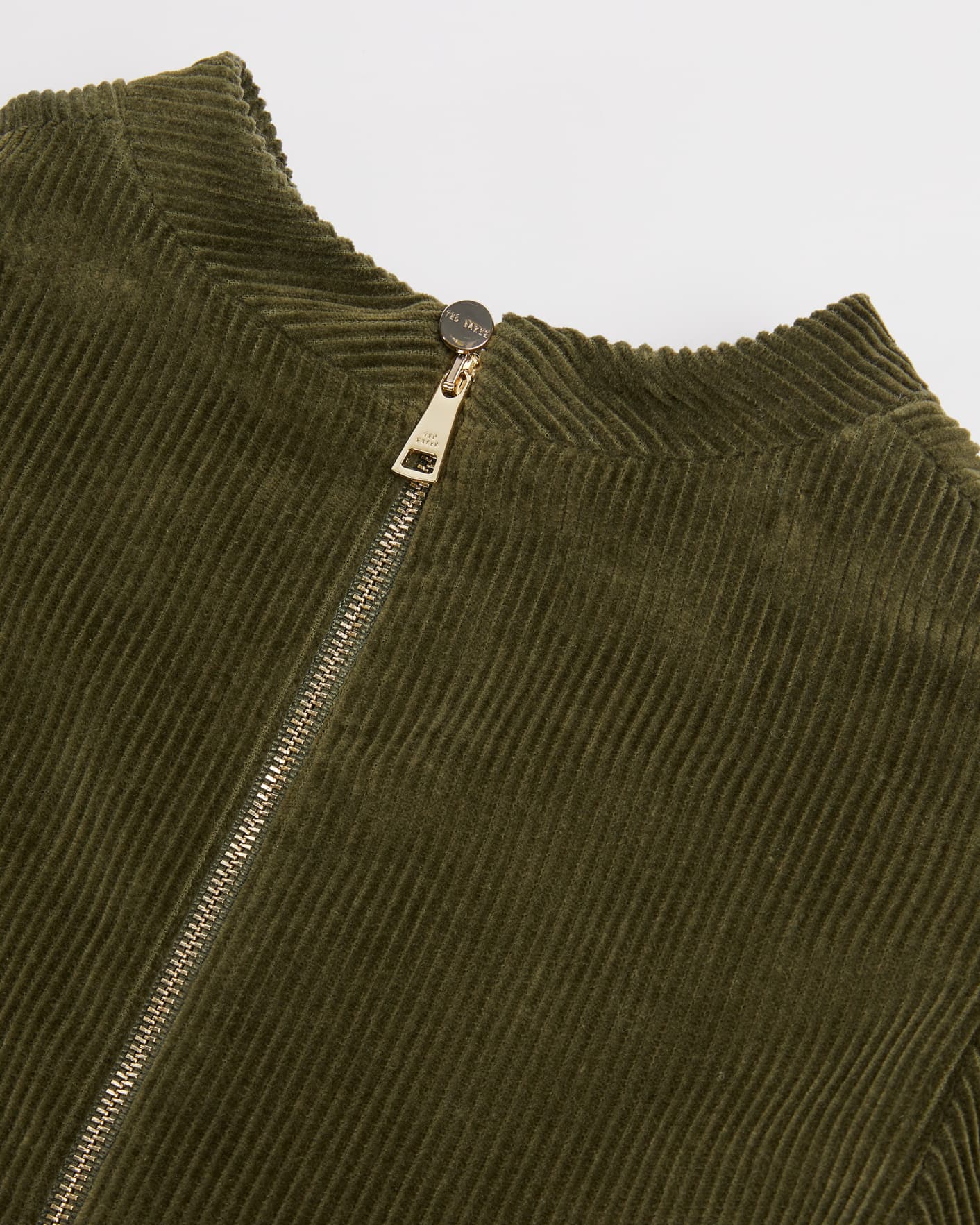 Khaki A-Line Cord Mini Dress Ted Baker