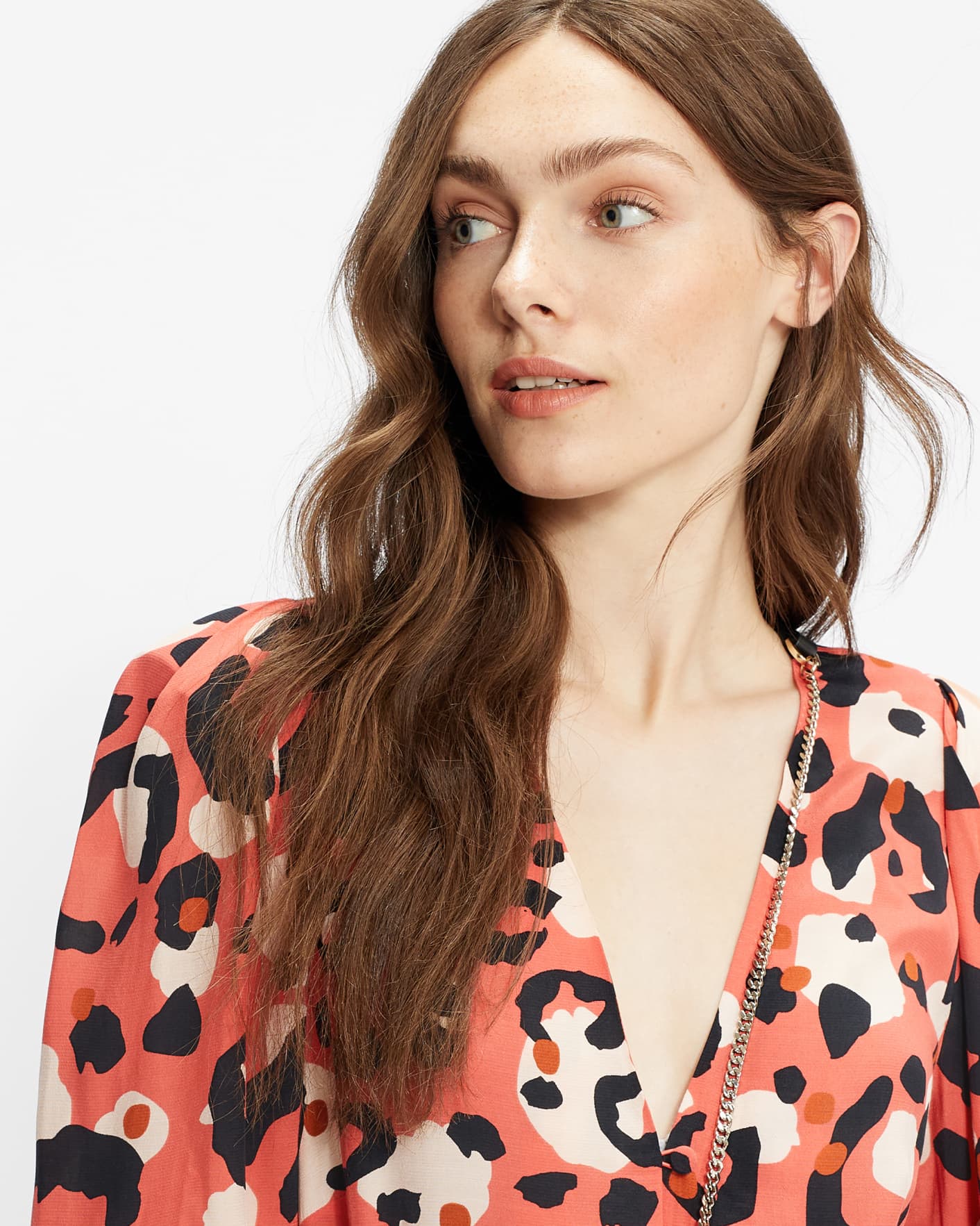 Coral Rouleau Midi Shirt Dress Ted Baker