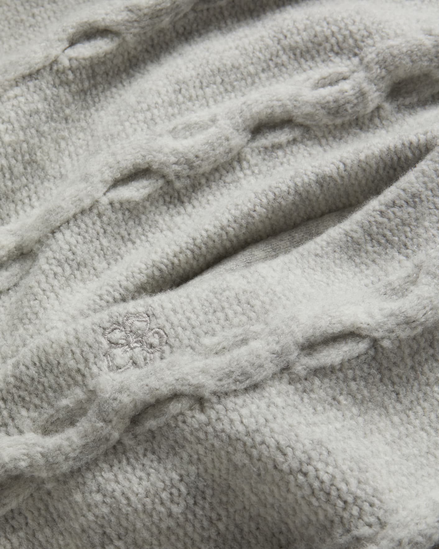 Medium Grey Extreme Sleeve Cable Knit Cardi Ted Baker