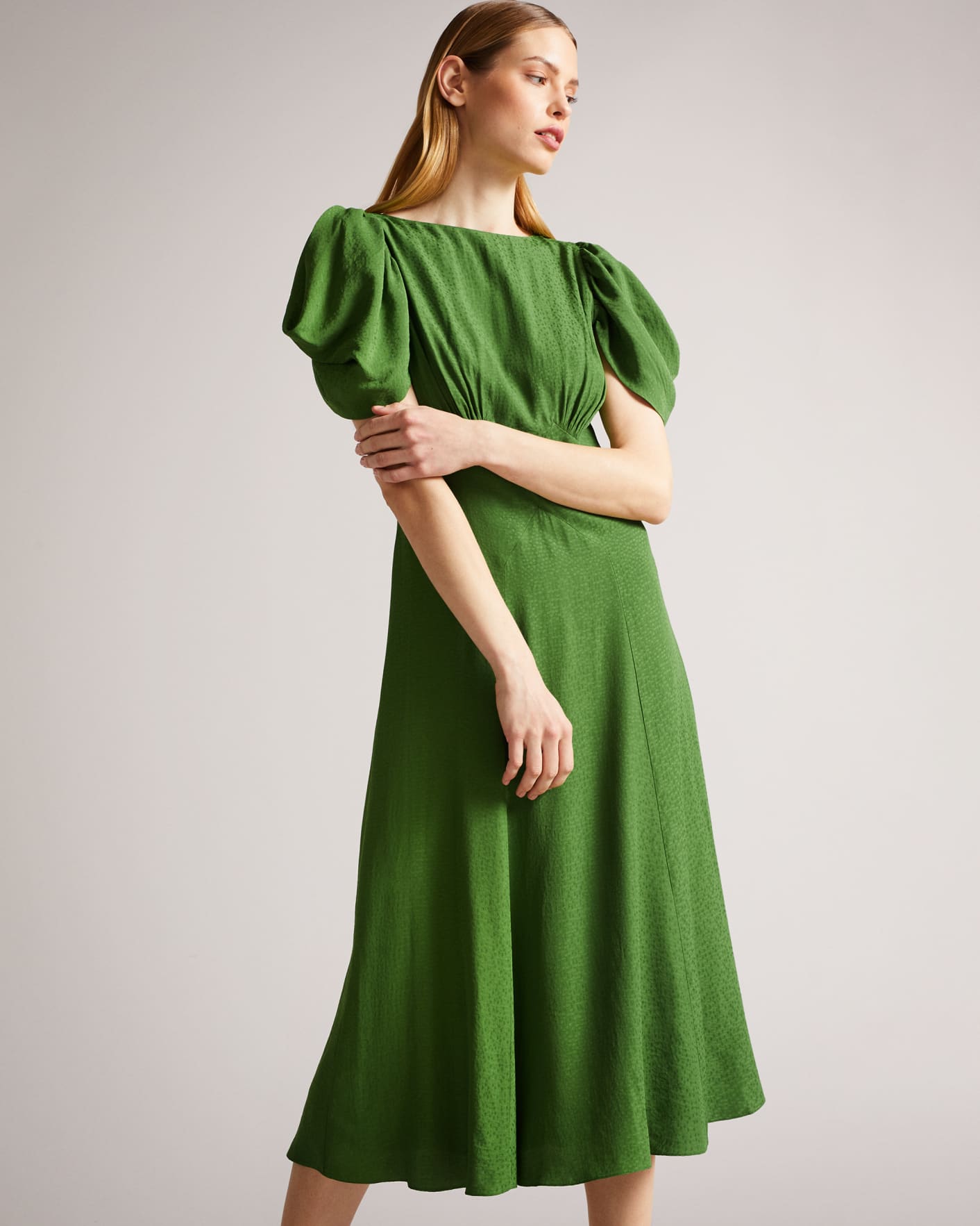 Green Panelled Midi Tea Dress Ted Baker