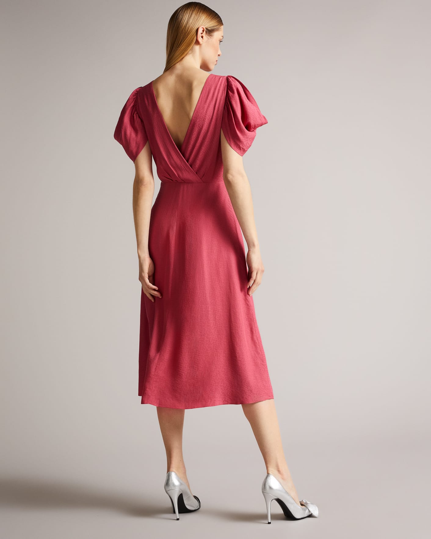 Medium Pink Panelled Midi Tea Dress Ted Baker