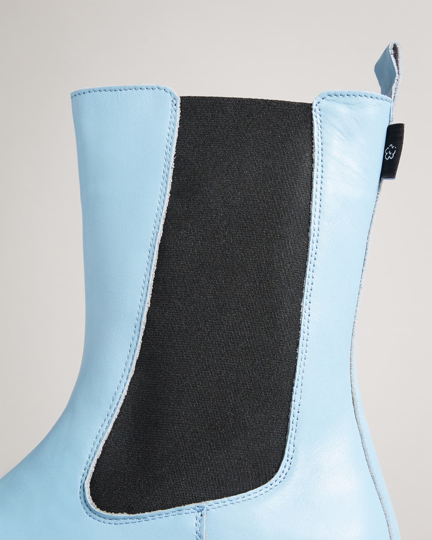 Light Blue Leather Chelsea Chunky Sole Boot Ted Baker