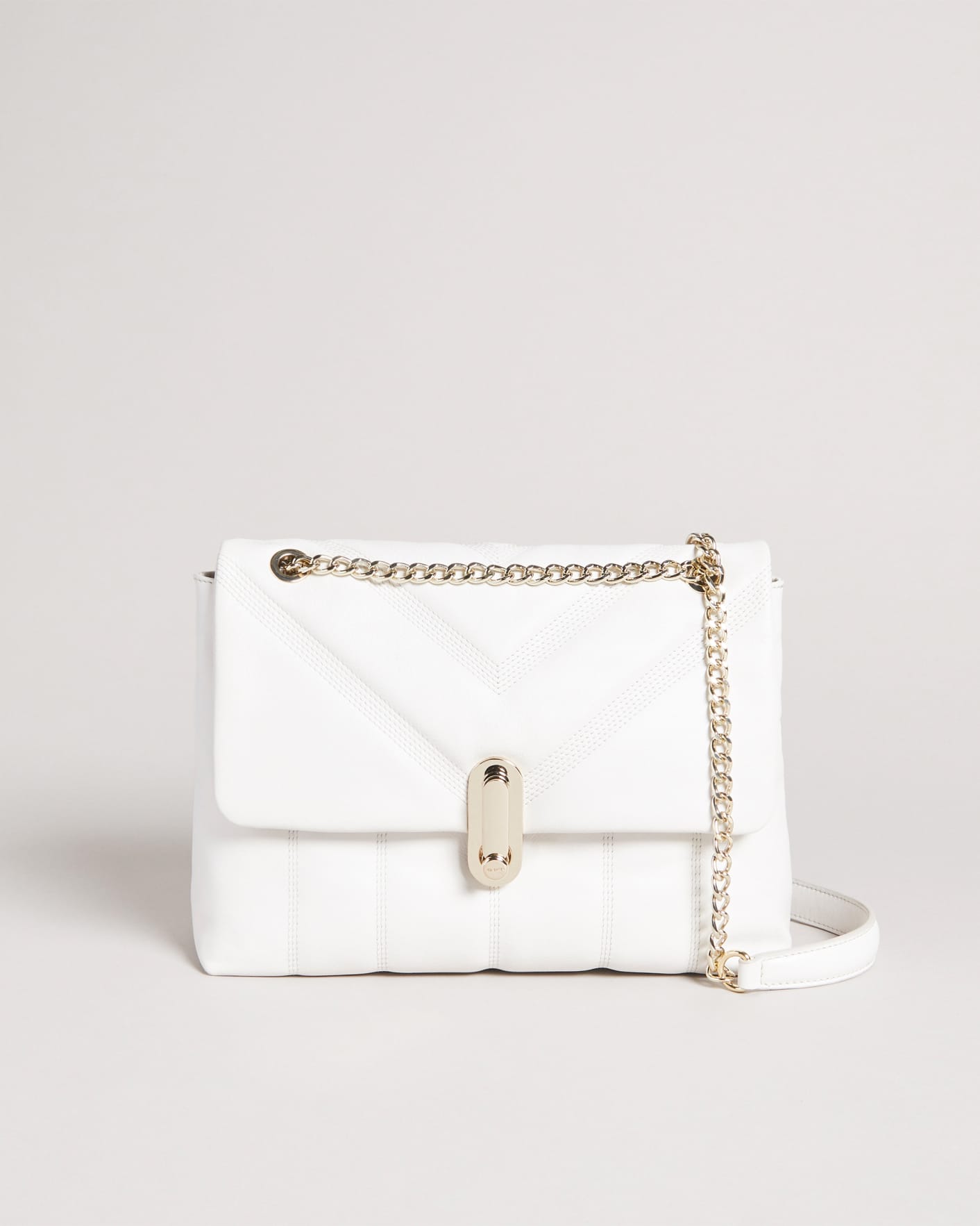 Ivory Puffer Quilted Leather Crossbody Bag Ted Baker