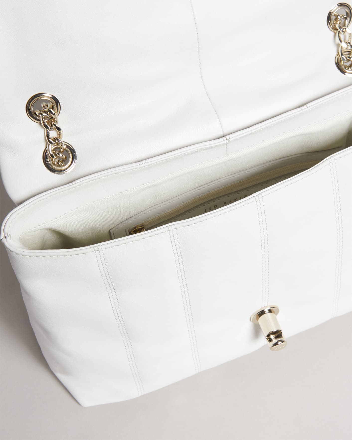 Ivory Puffer Quilted Leather Crossbody Bag Ted Baker
