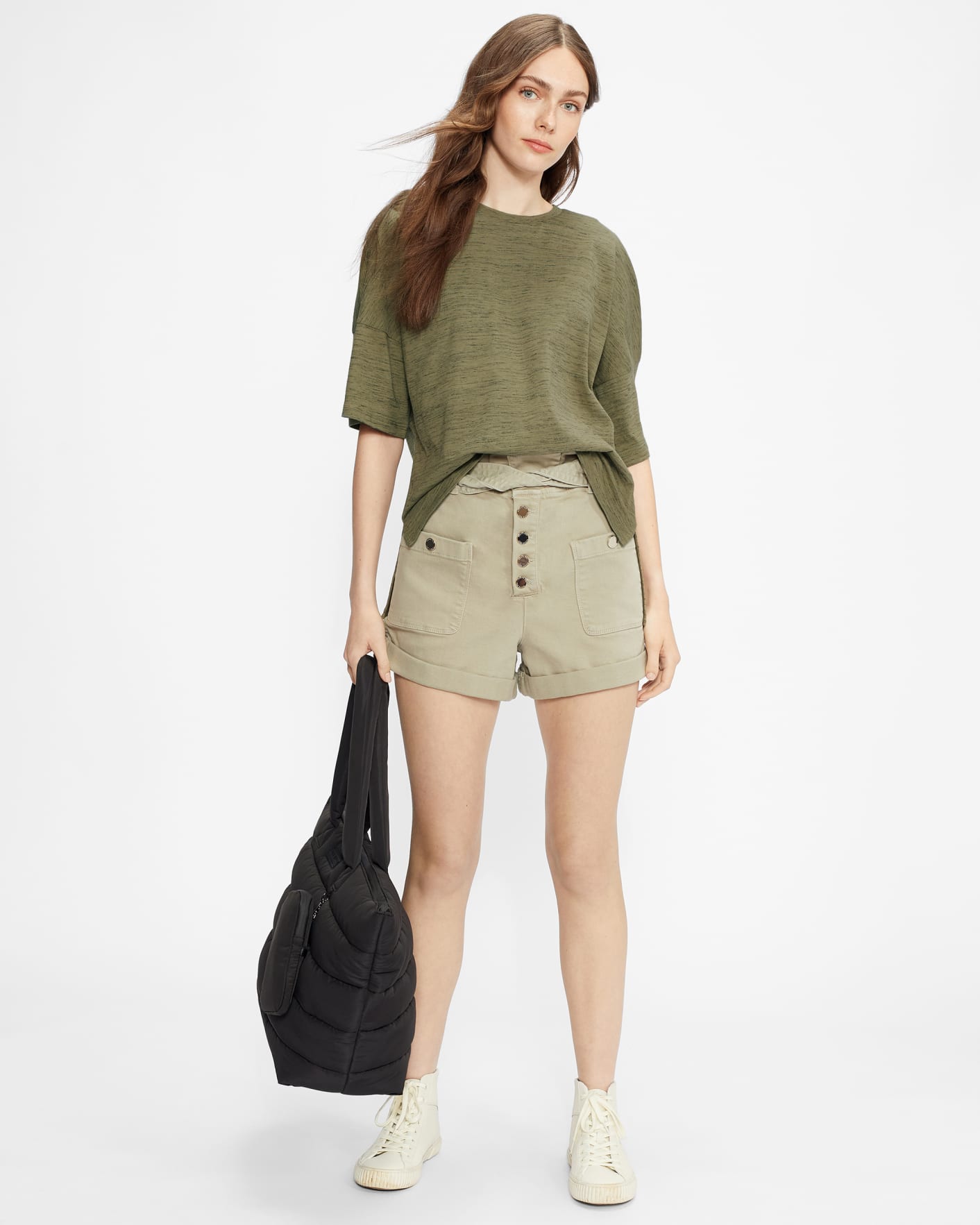 Olive Space Dyed Relaxed Tshirt Ted Baker