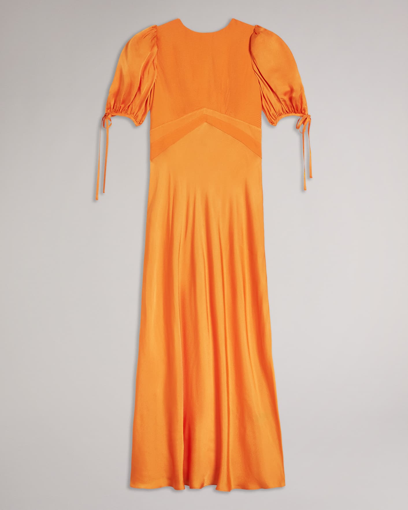 Orange Tie Detail Satin Tea Dress Ted Baker