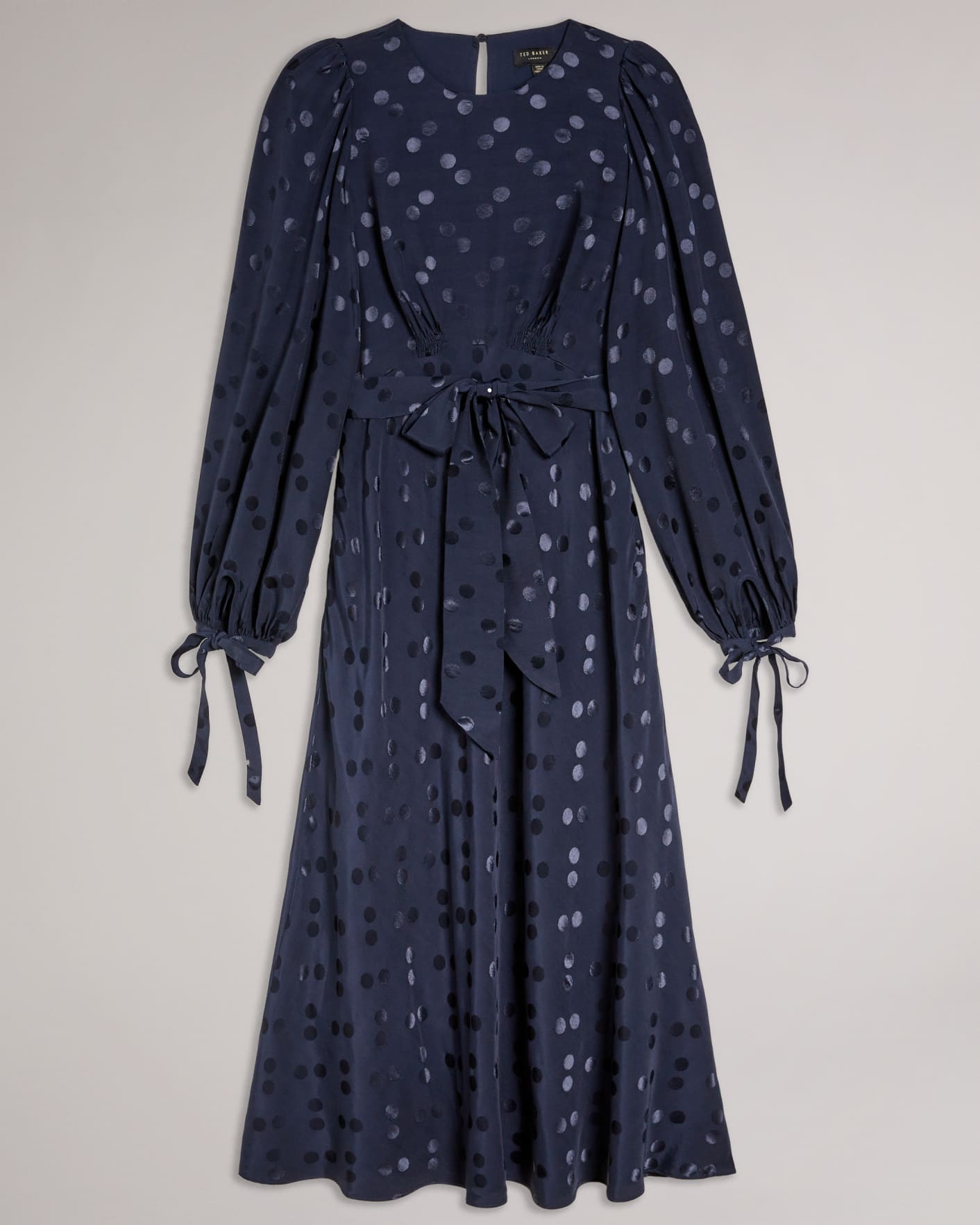 Dark Blue Spot Jacquard Midaxi Dress Ted Baker