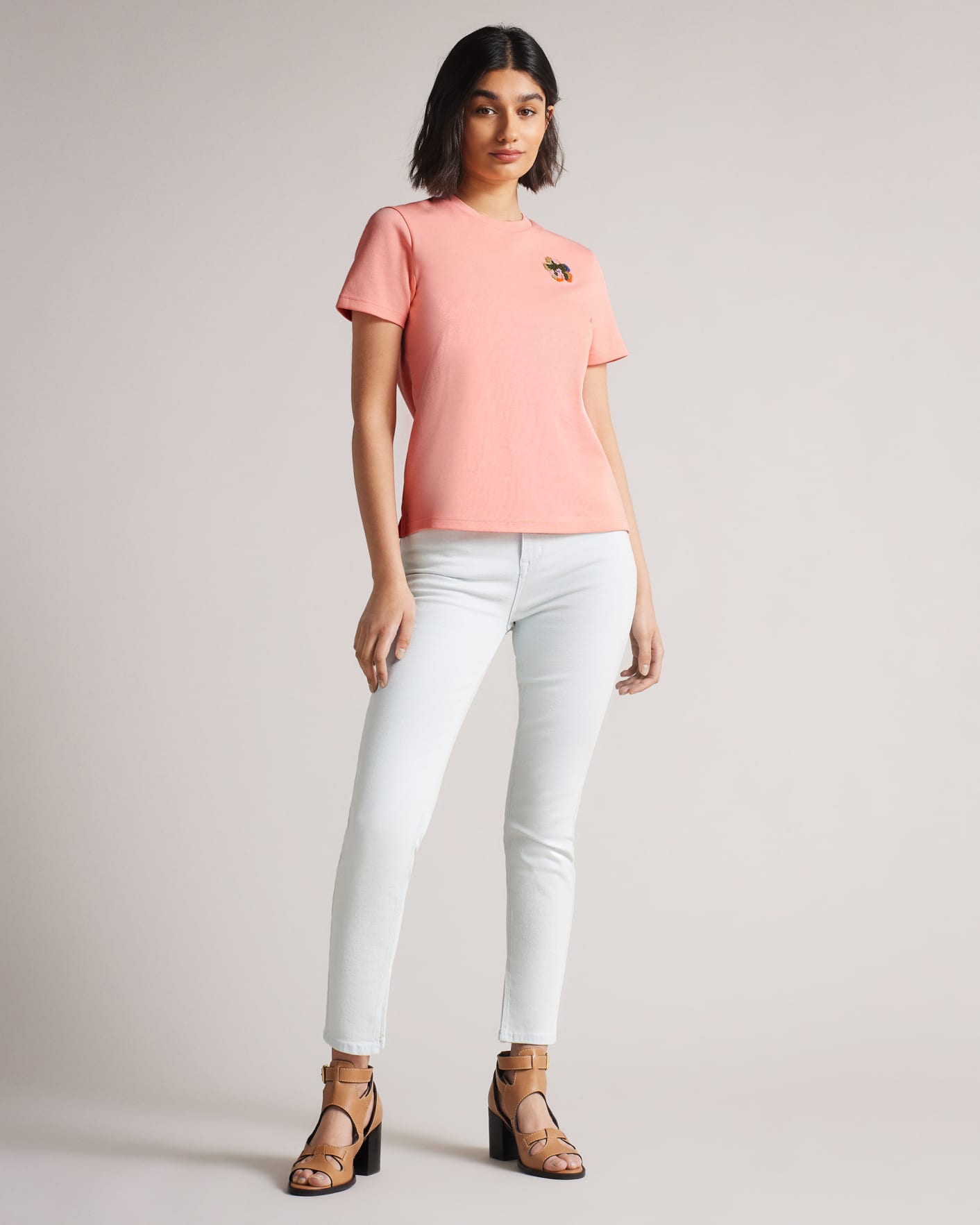 Pink Tee With Flower Detail Ted Baker