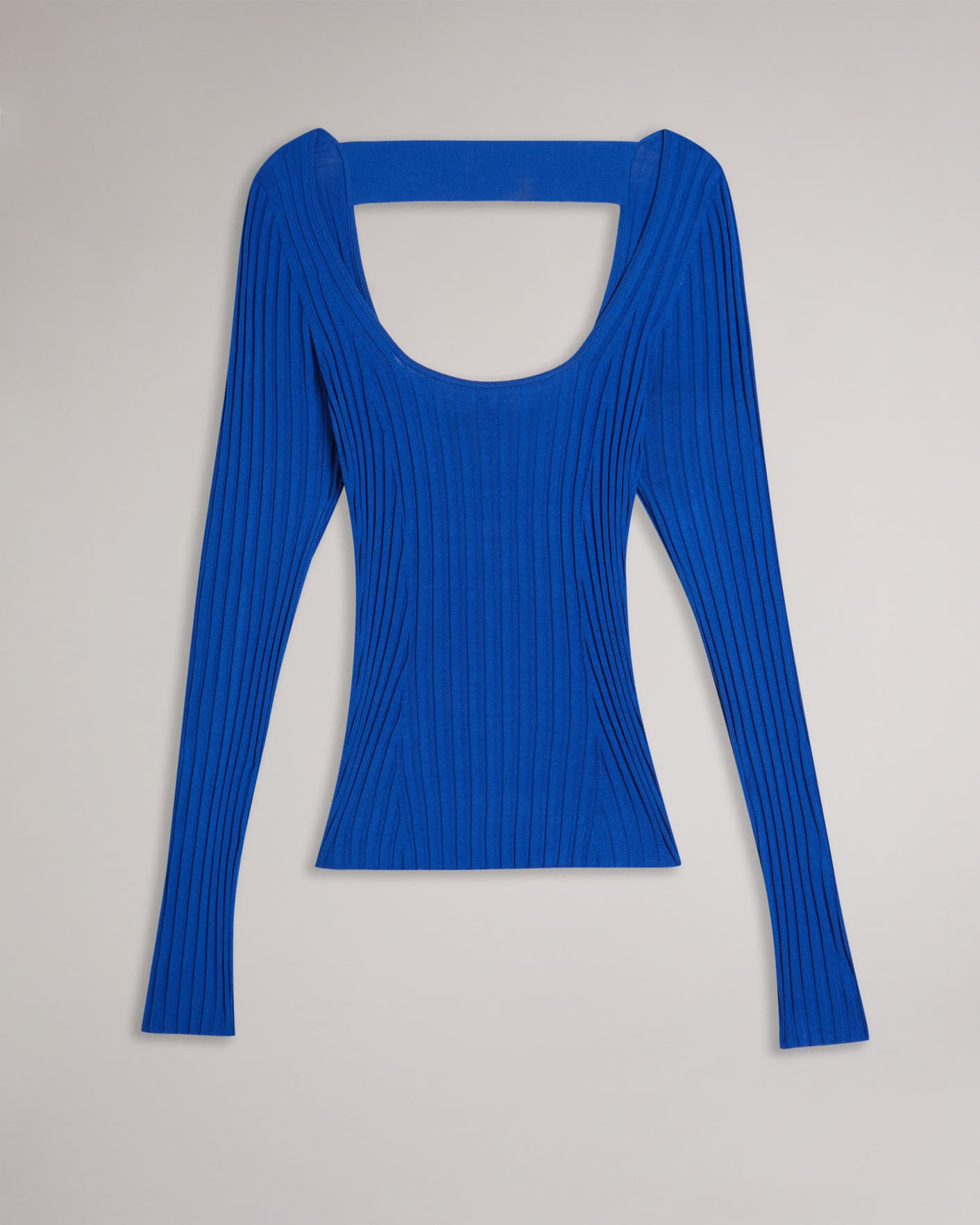 Bright Blue Open Back Detailed Knit Top Ted Baker
