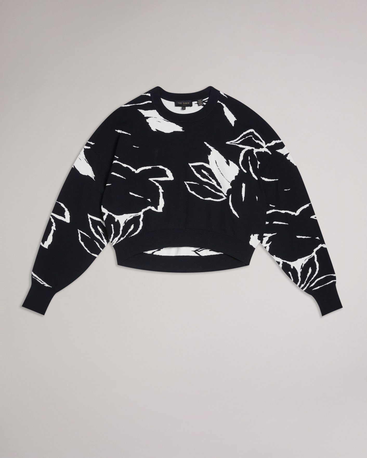 Black Cropped Knitted Sweater Ted Baker