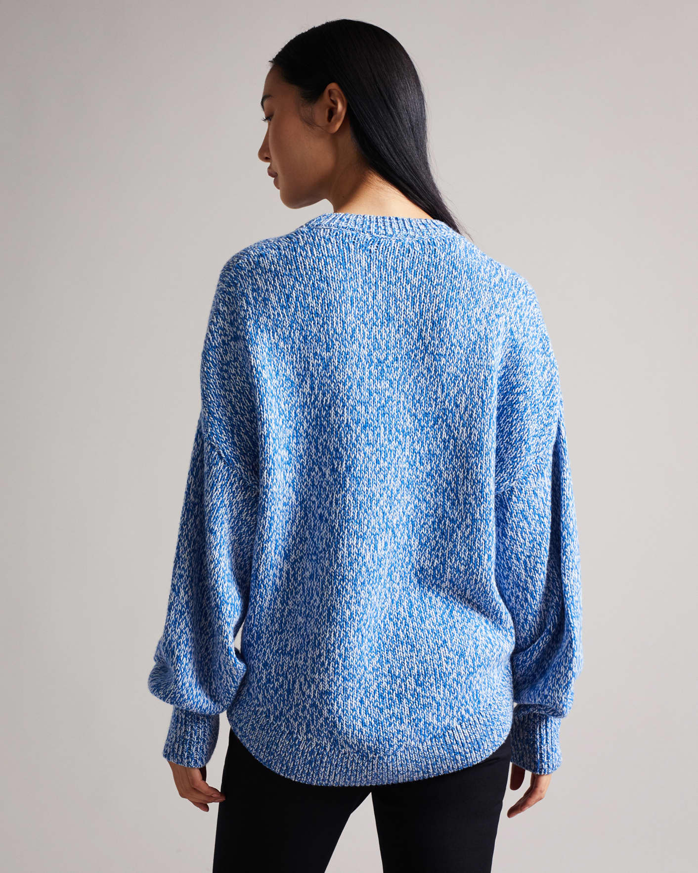 Bright Blue Twisted Yarn Curved Hem Sweater Ted Baker