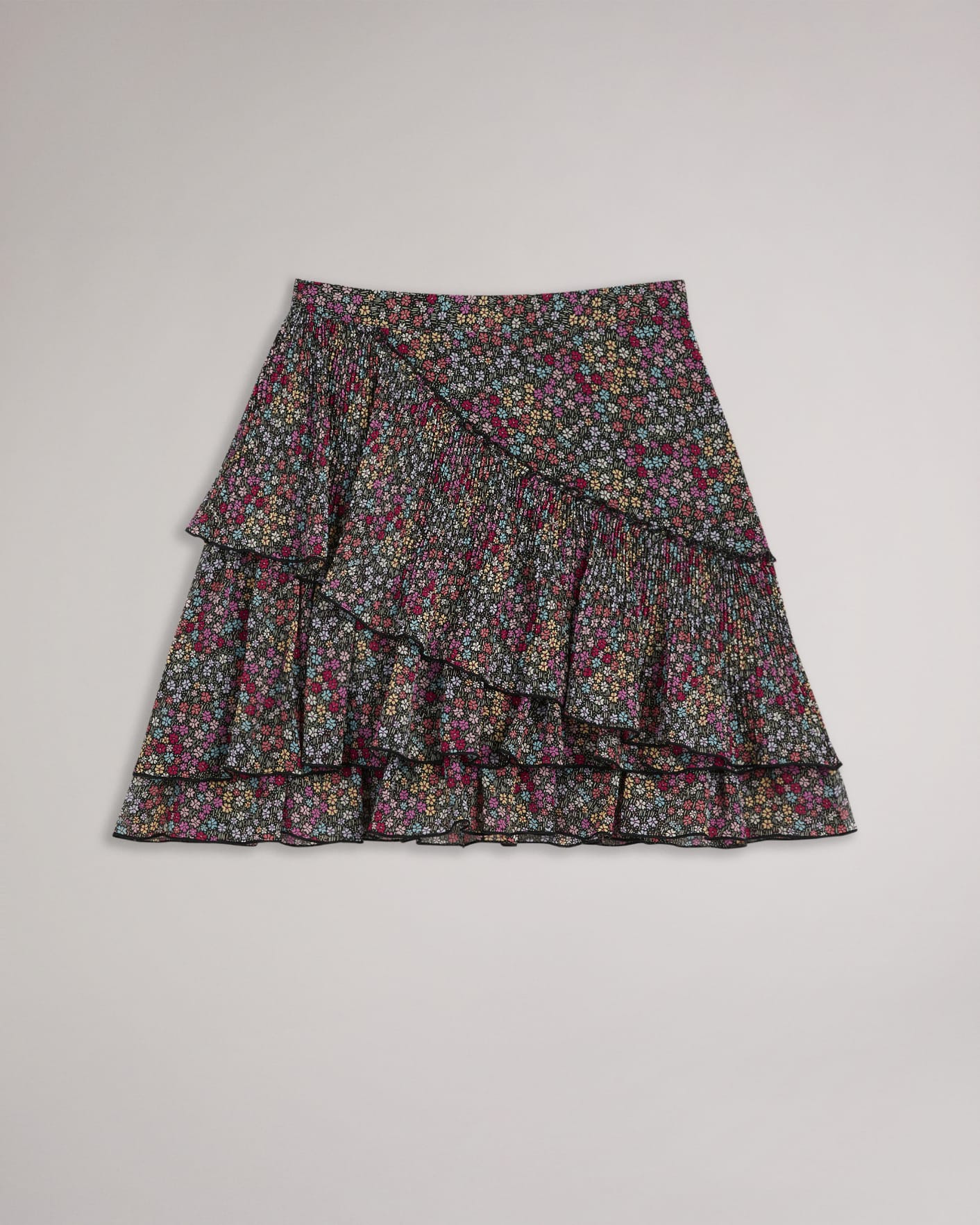 Black Tiered floral mini skirt Ted Baker