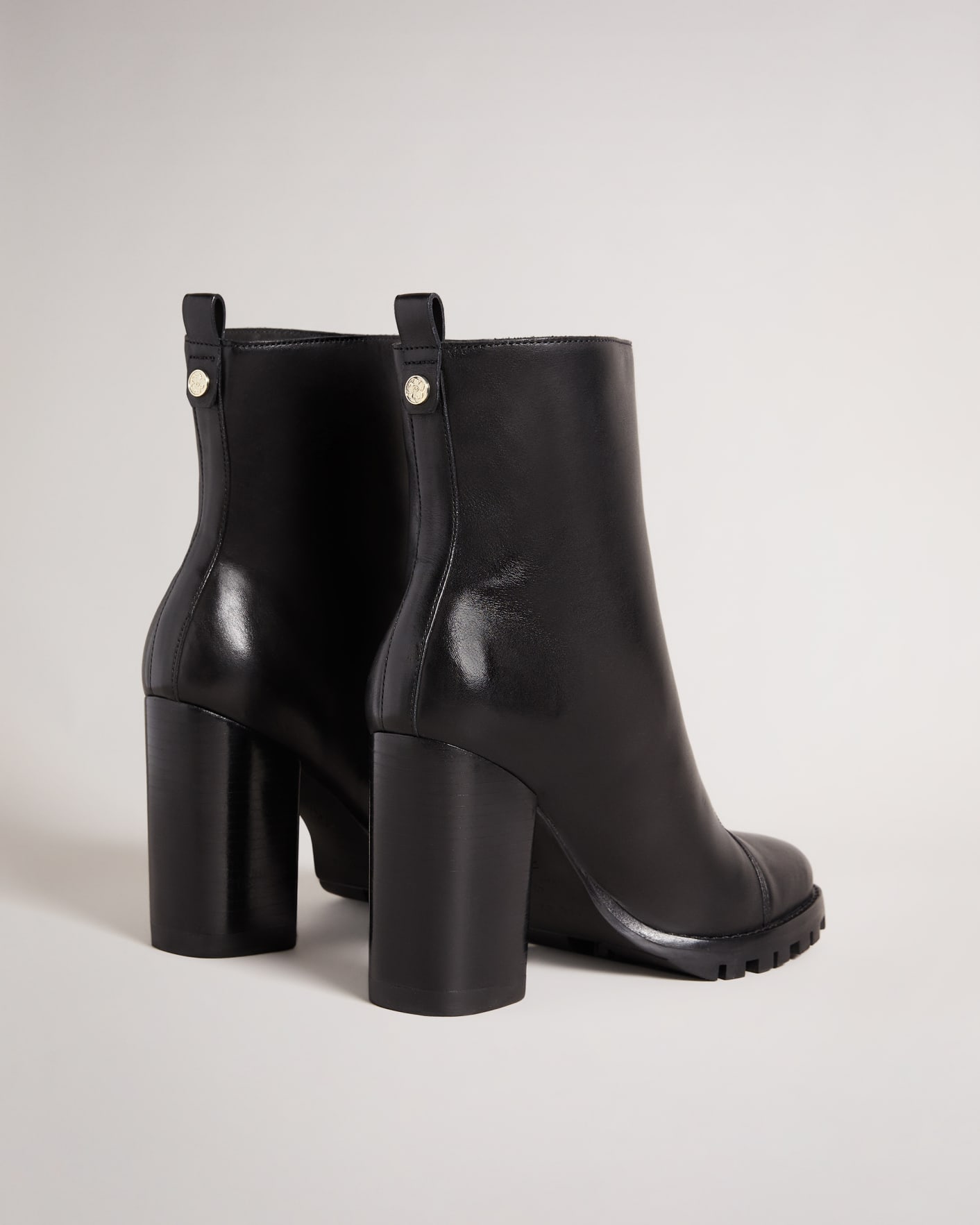 Black Leather Chunky Heeled Chelsea Boot Ted Baker