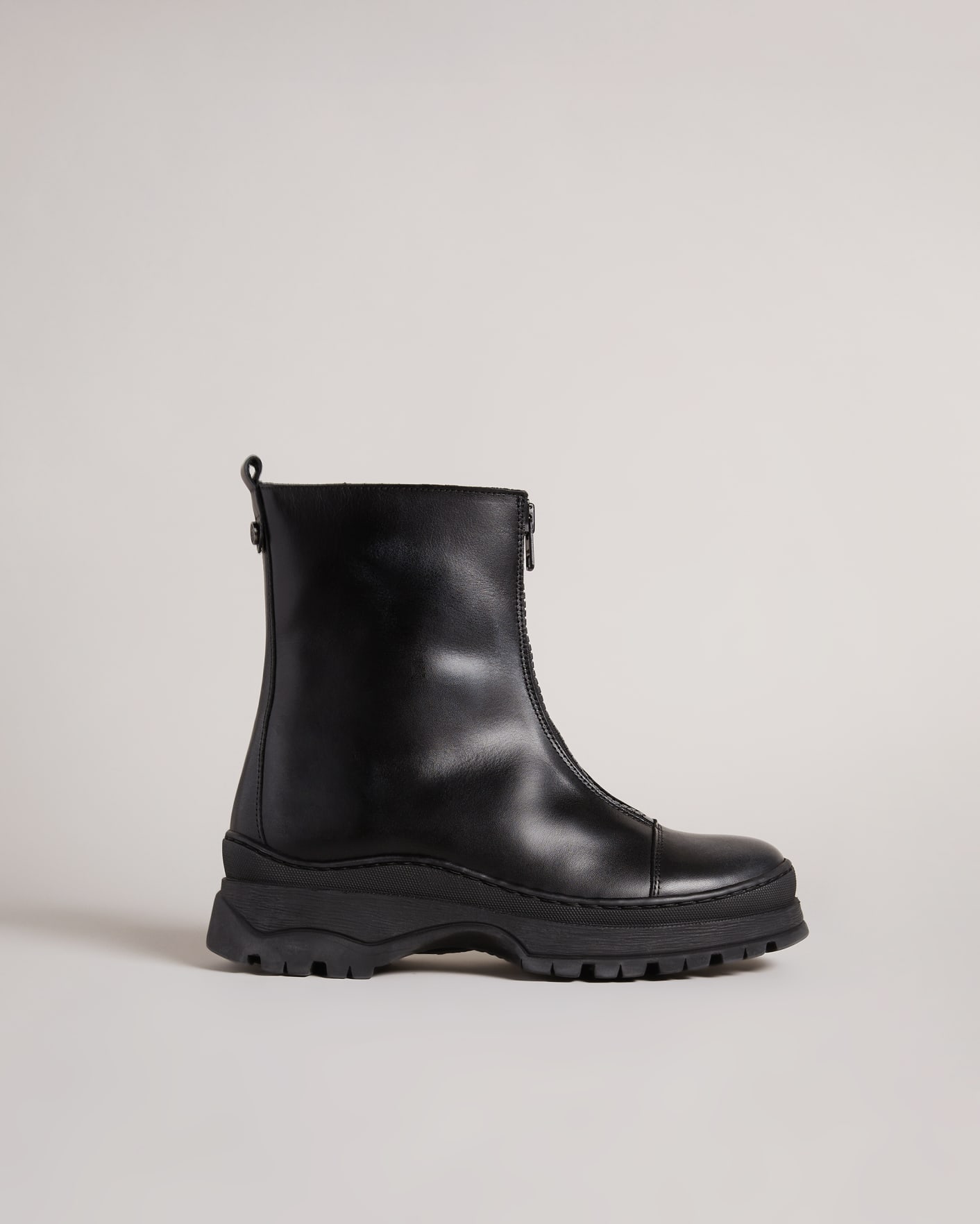 Black Zip Front Chunky Boot Ted Baker