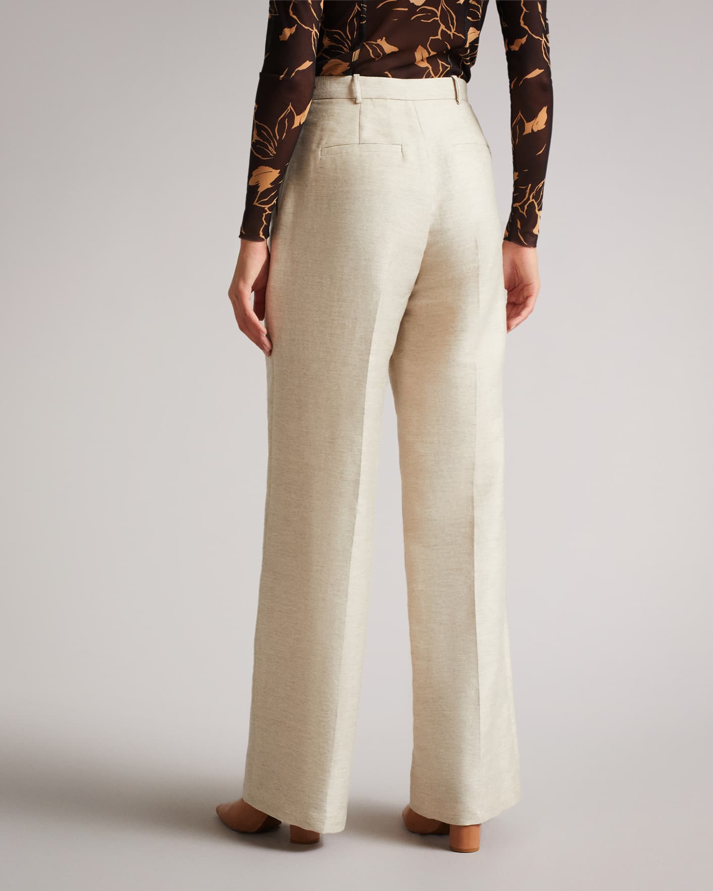 Ivory Kick Flare Trousers Ted Baker