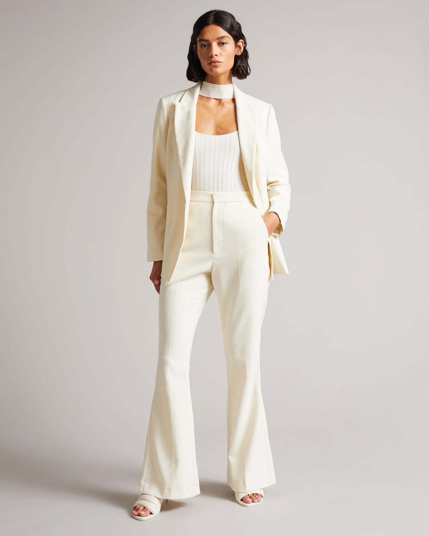 Ivory Wide leg trousers with half-slits Ted Baker