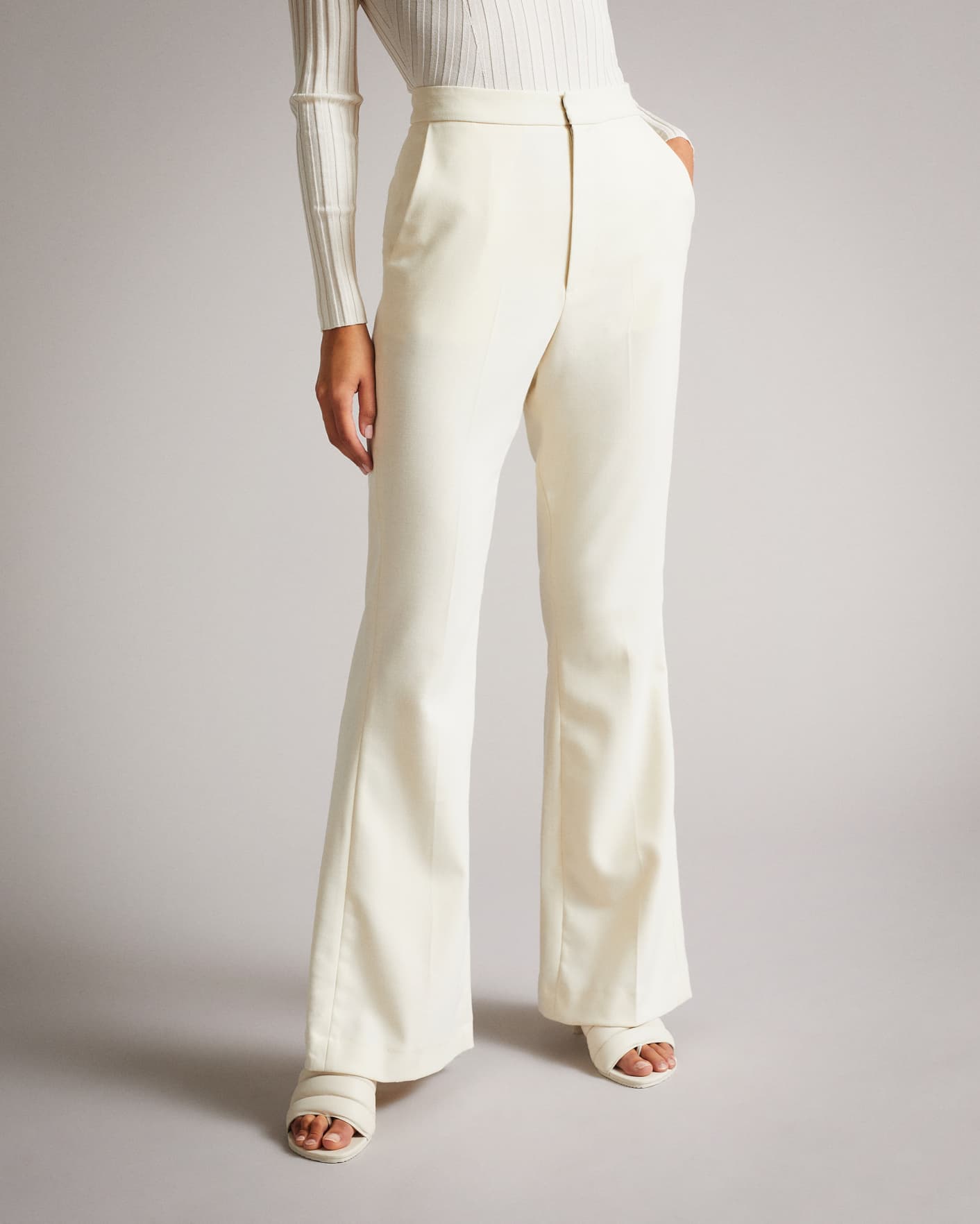 Ivory Wide leg trousers with half-slits Ted Baker