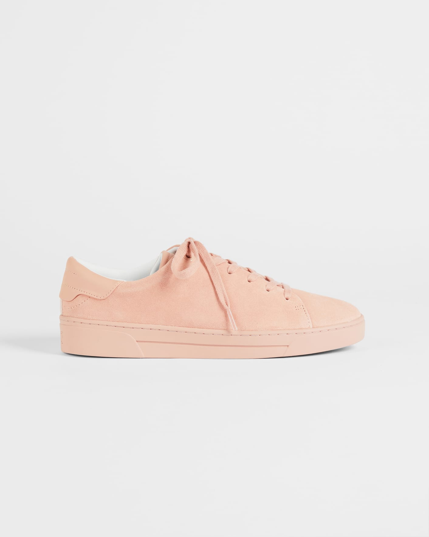 Dusky Pink Suede Colour Drench Trainer Ted Baker