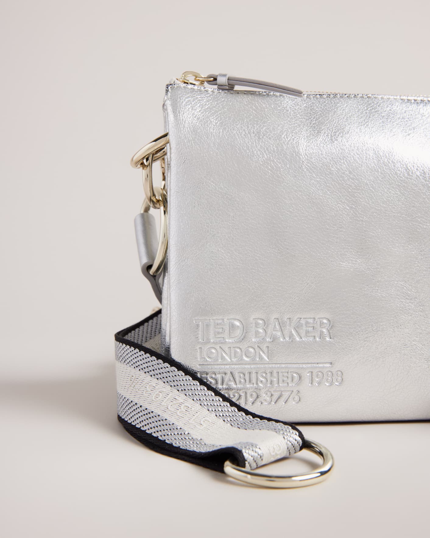 Silver Branded Webbing Cross Body Ted Baker