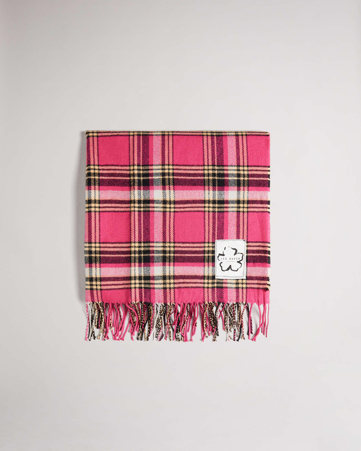 Bright Pink Mini Check Scarf Ted Baker