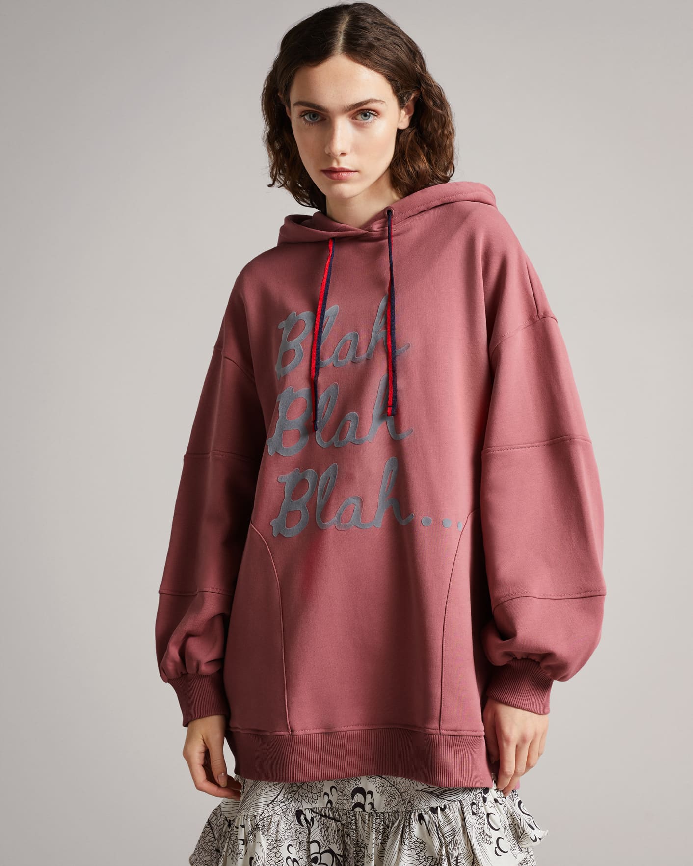 Light Pink MIB Graphic printed oversize hoodie Ted Baker