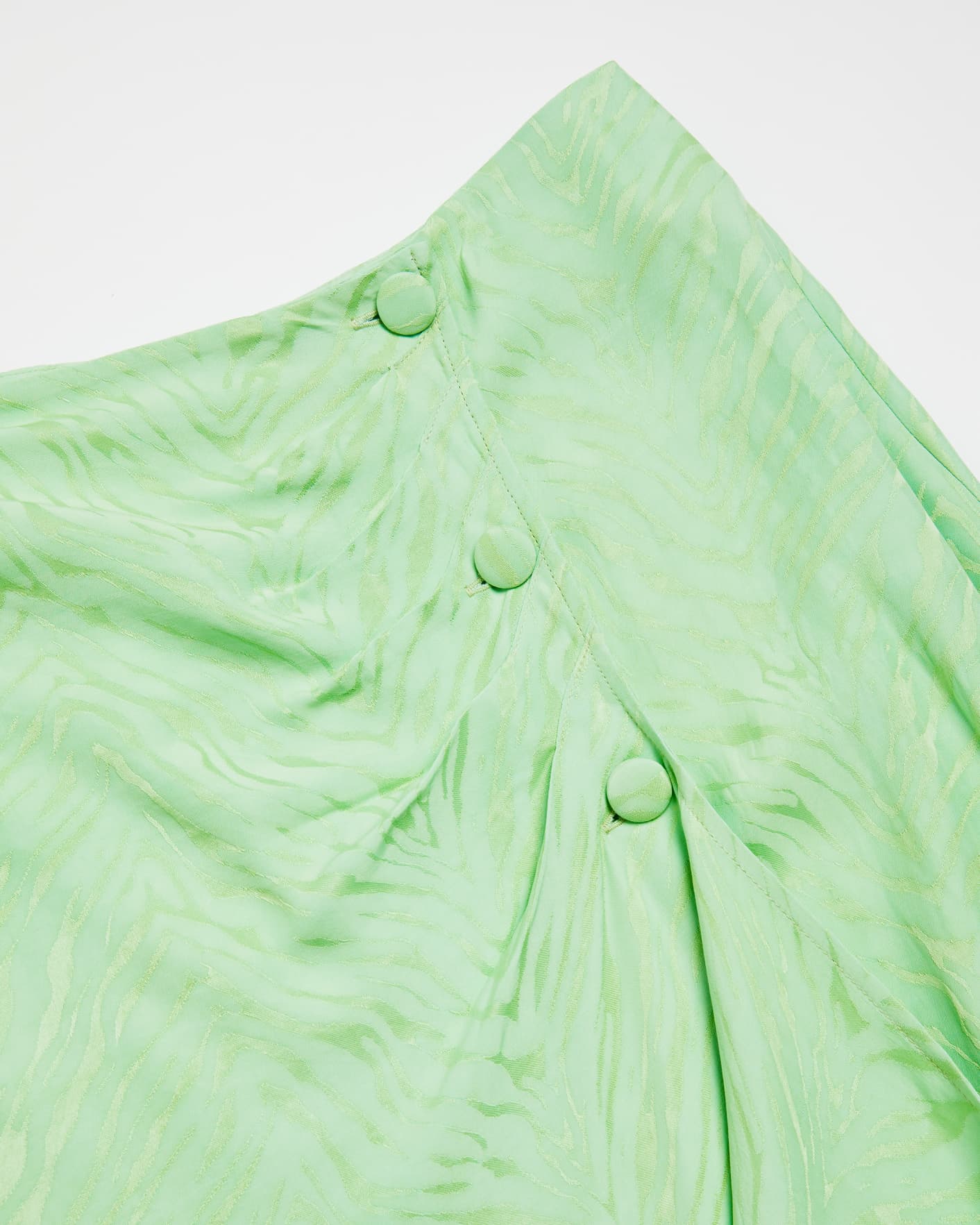 Light Green Button Front Skirt With Split Ted Baker