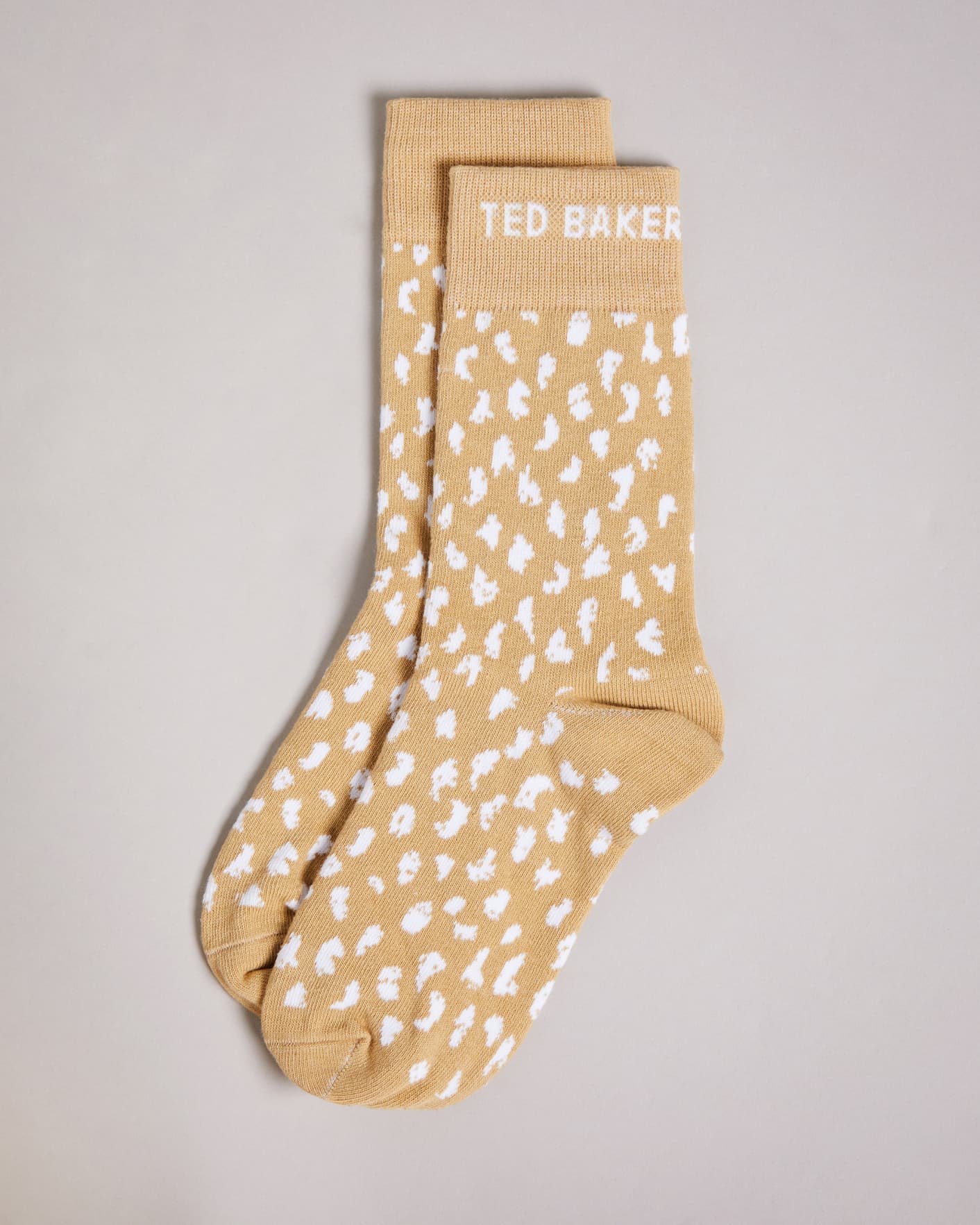 Camel Bolt On Printed Socks Ted Baker