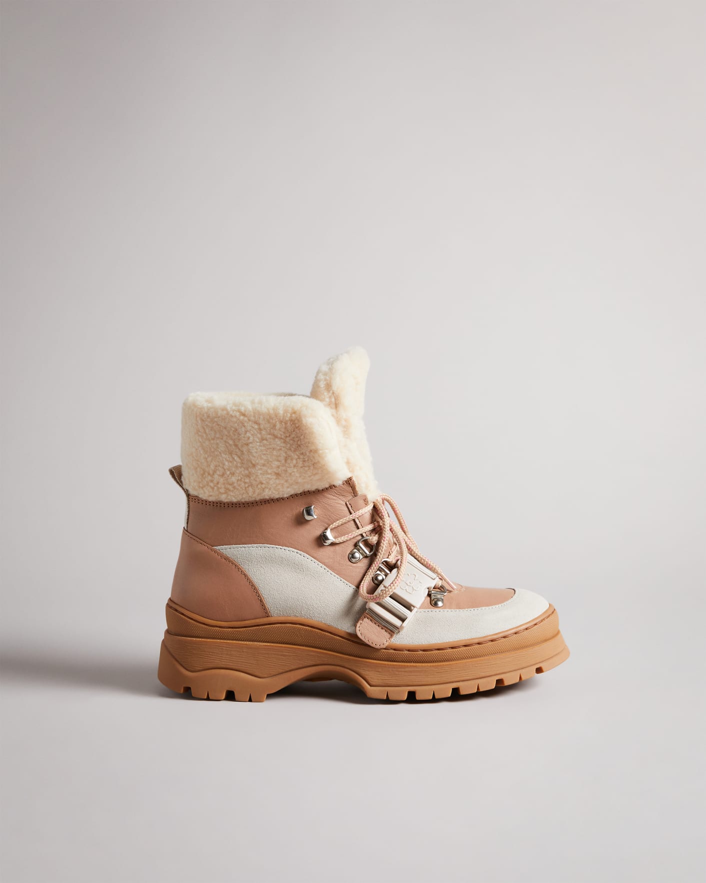 Light Brown Faux Shearling Hiker Boot Ted Baker