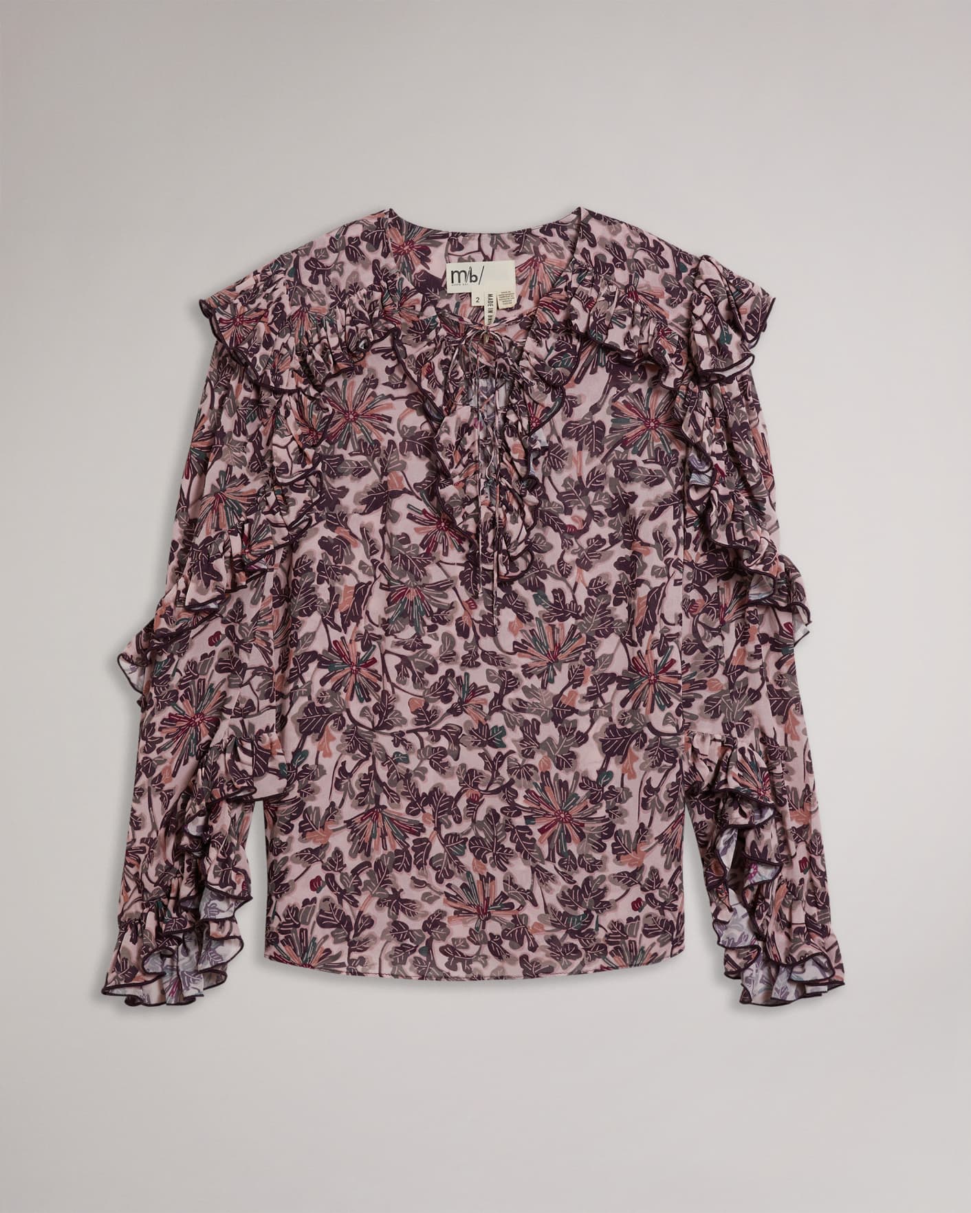 Pink MIB Frilled Top Ted Baker