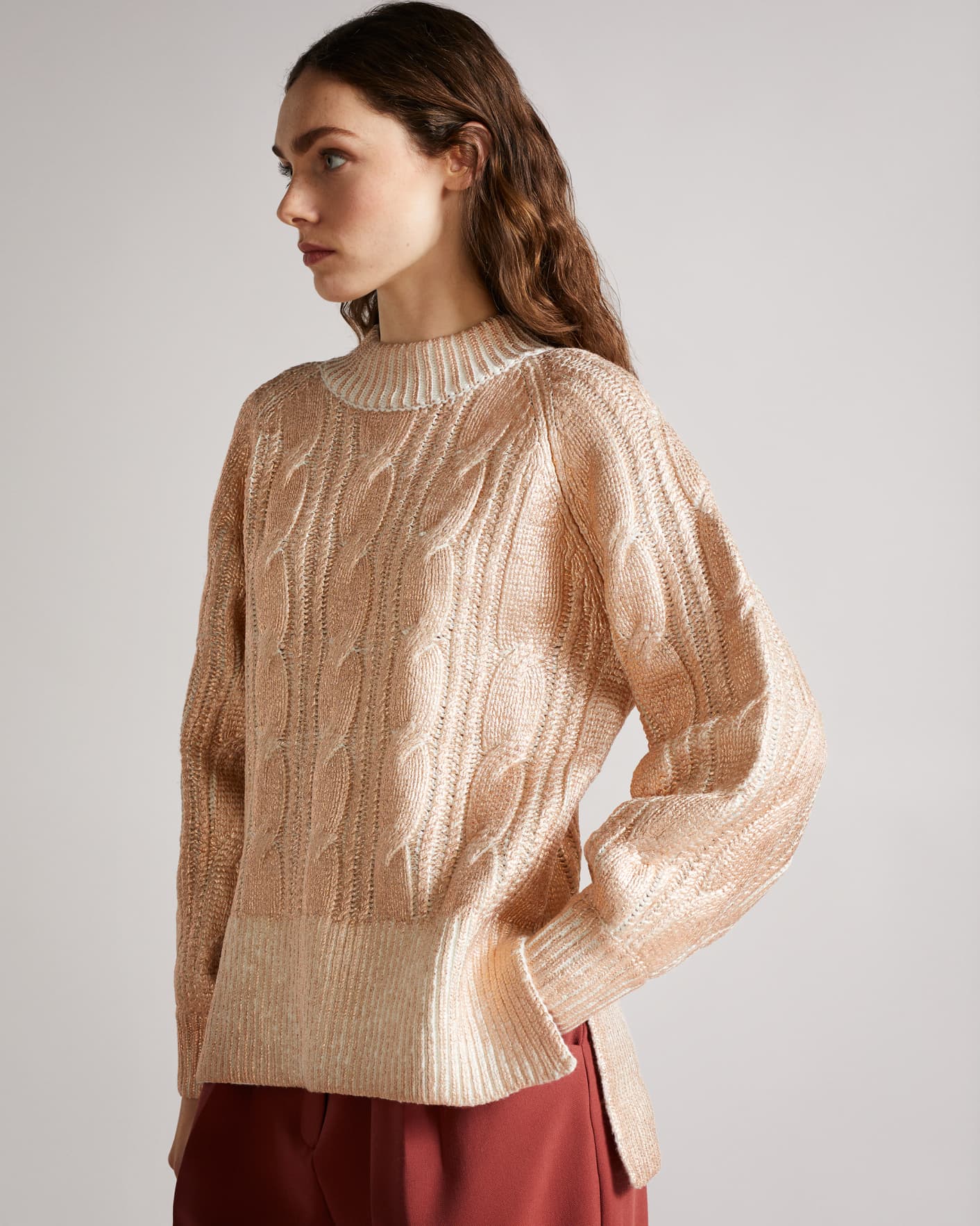 Pink MIB Cable Knit Jumper Ted Baker