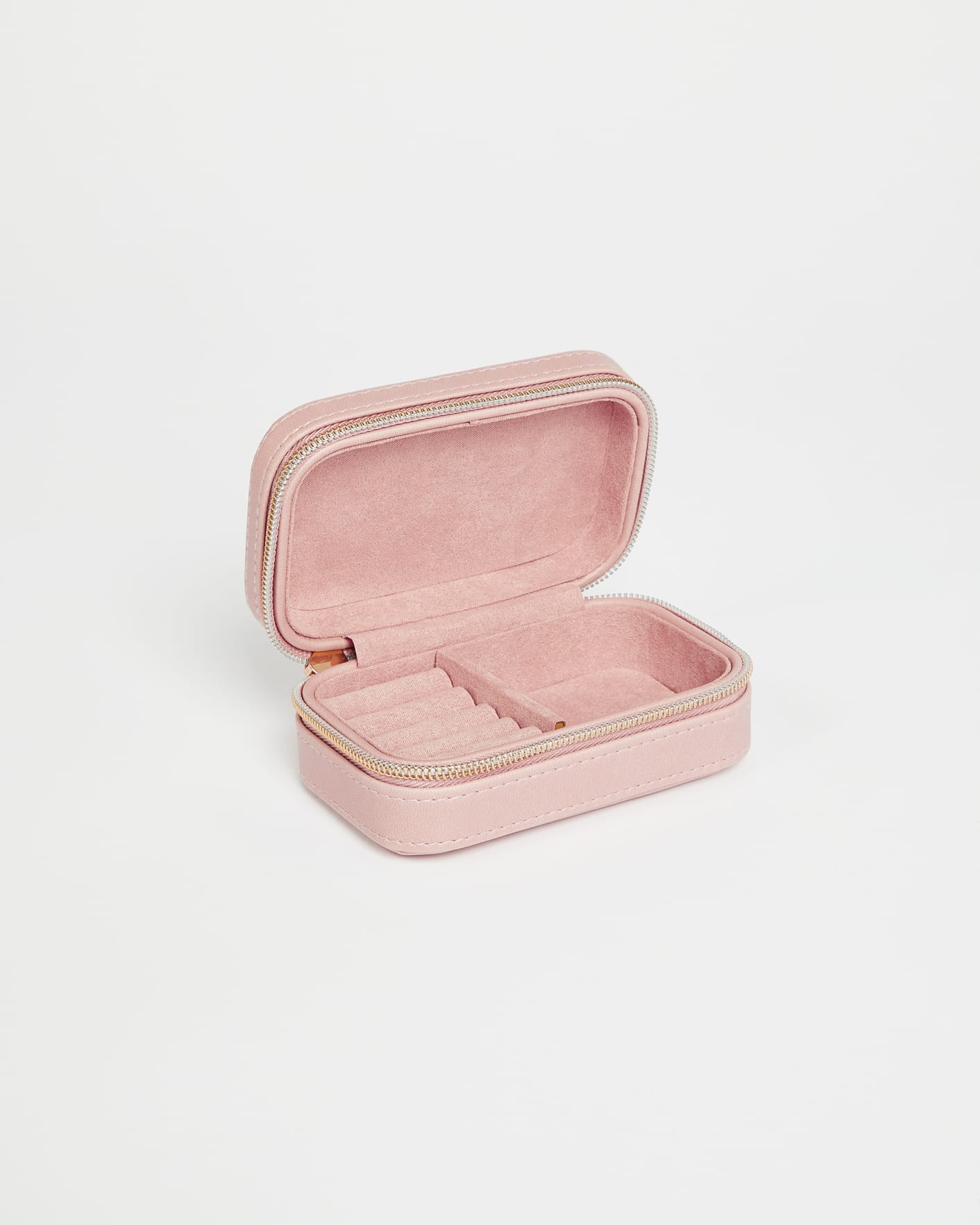 Rose pâle Mini boîte à bijoux carrée zippée Ted Baker