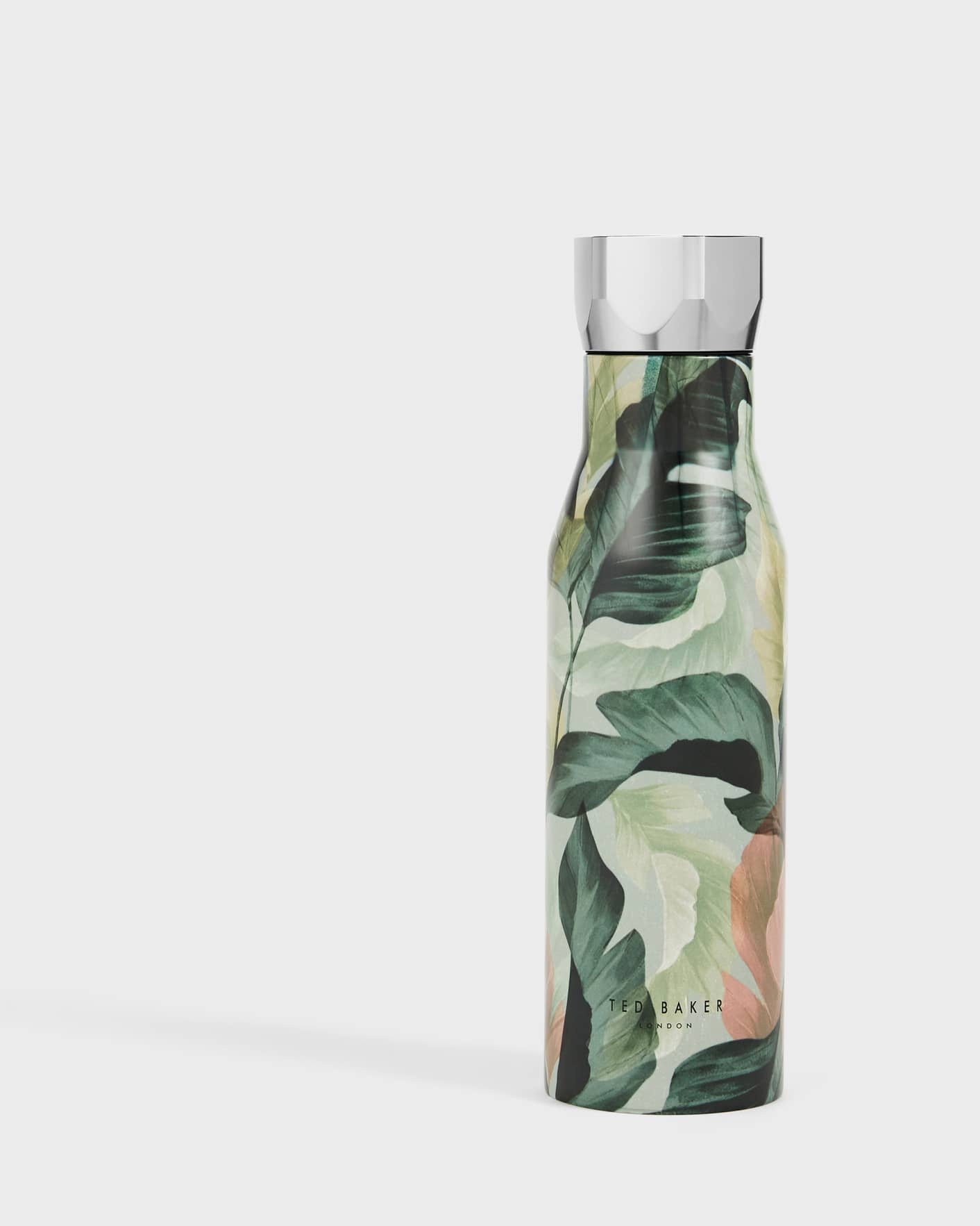 Medium Green Palm Printed Water Bottle 425ml Ted Baker