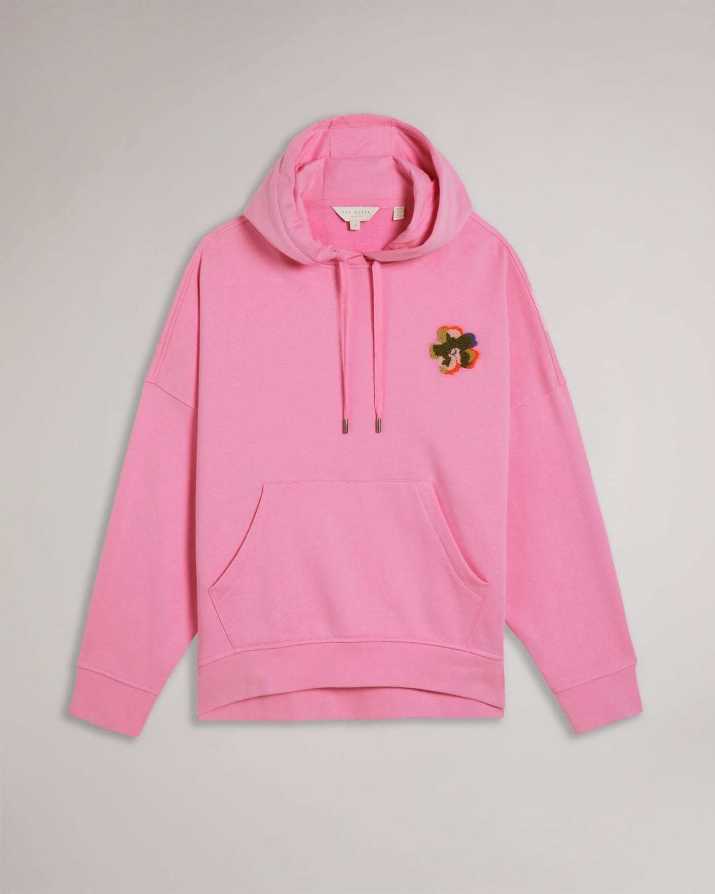 PINK Hoodie With Flower Patch Ted Baker