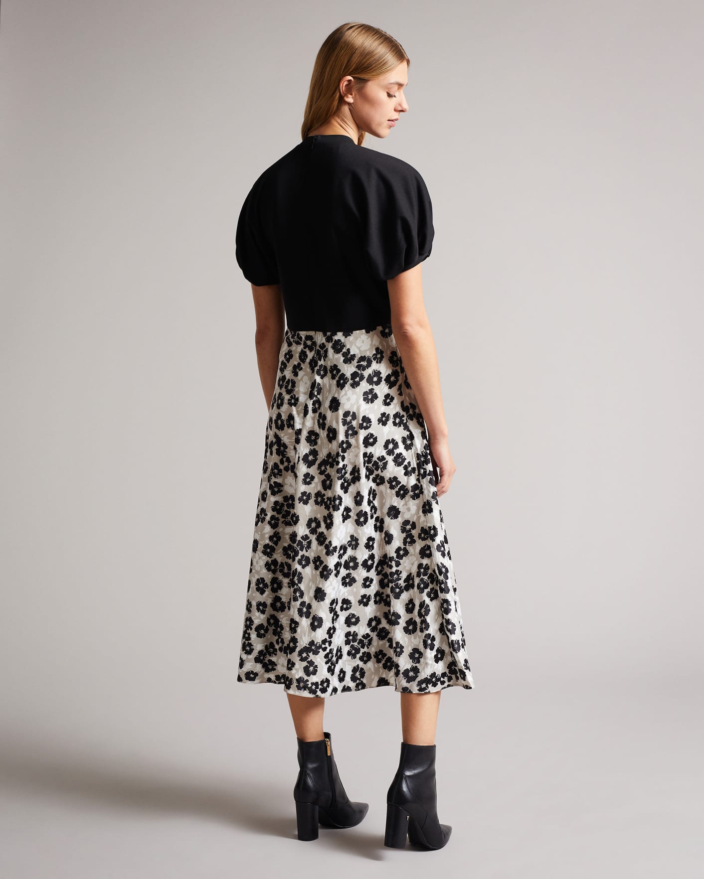 Black Ponte Top With Midi Skirt Dress Ted Baker