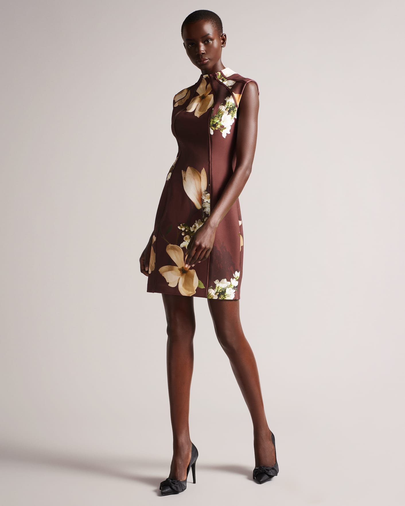Brown Printed Bodycon Dress Ted Baker