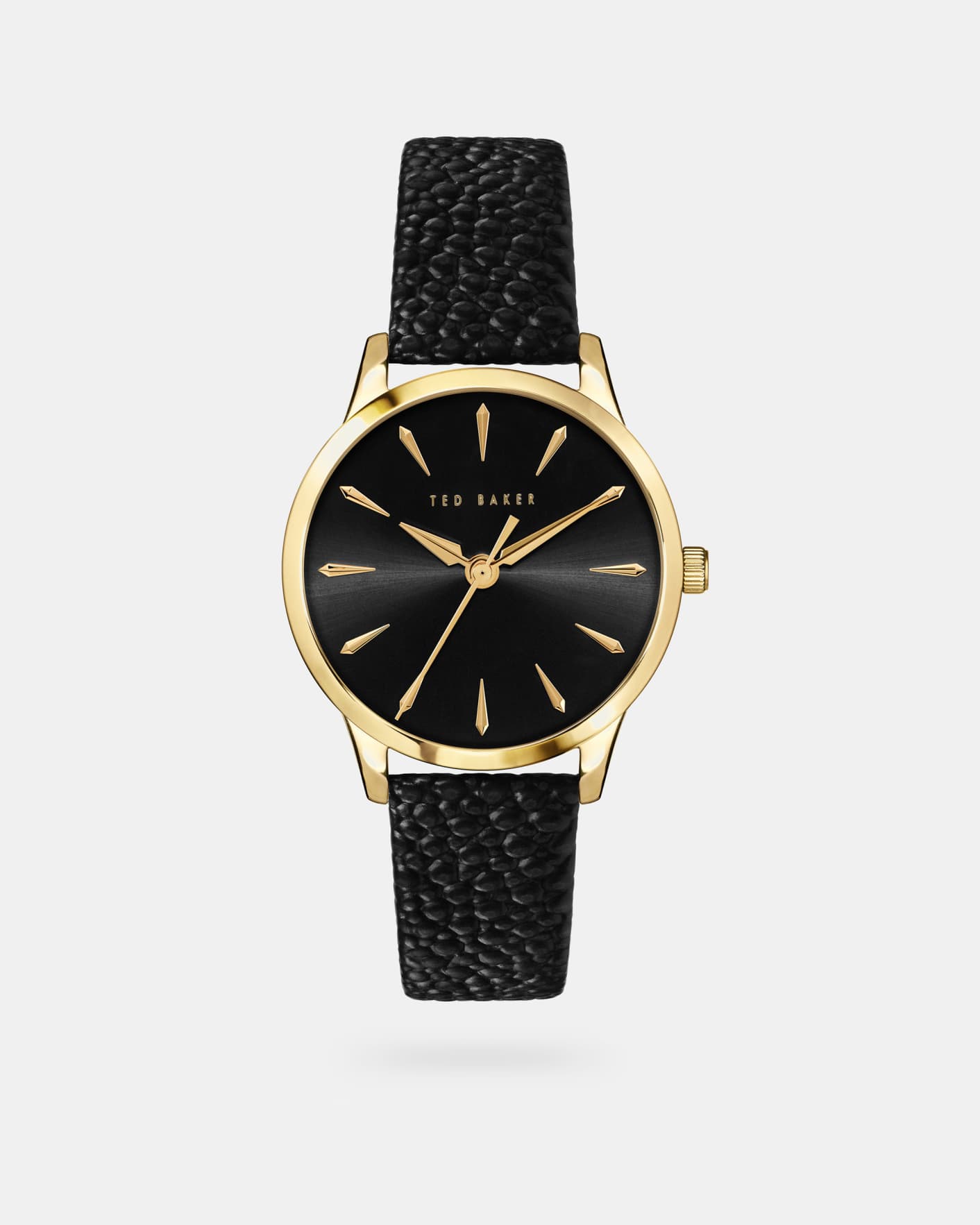 Black Black dial leather strap watch Ted Baker