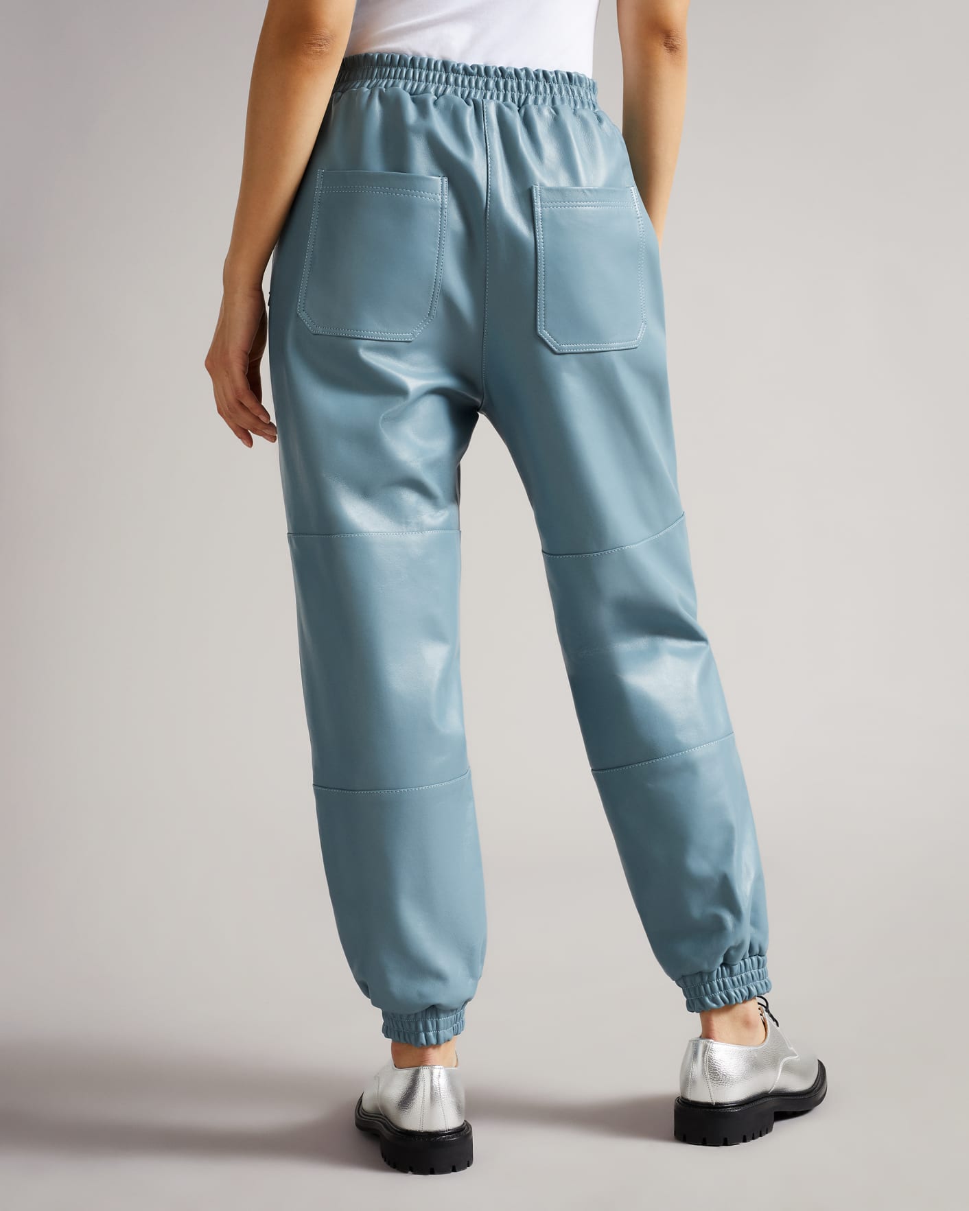 Light Blue MIB Leather Jogger Ted Baker