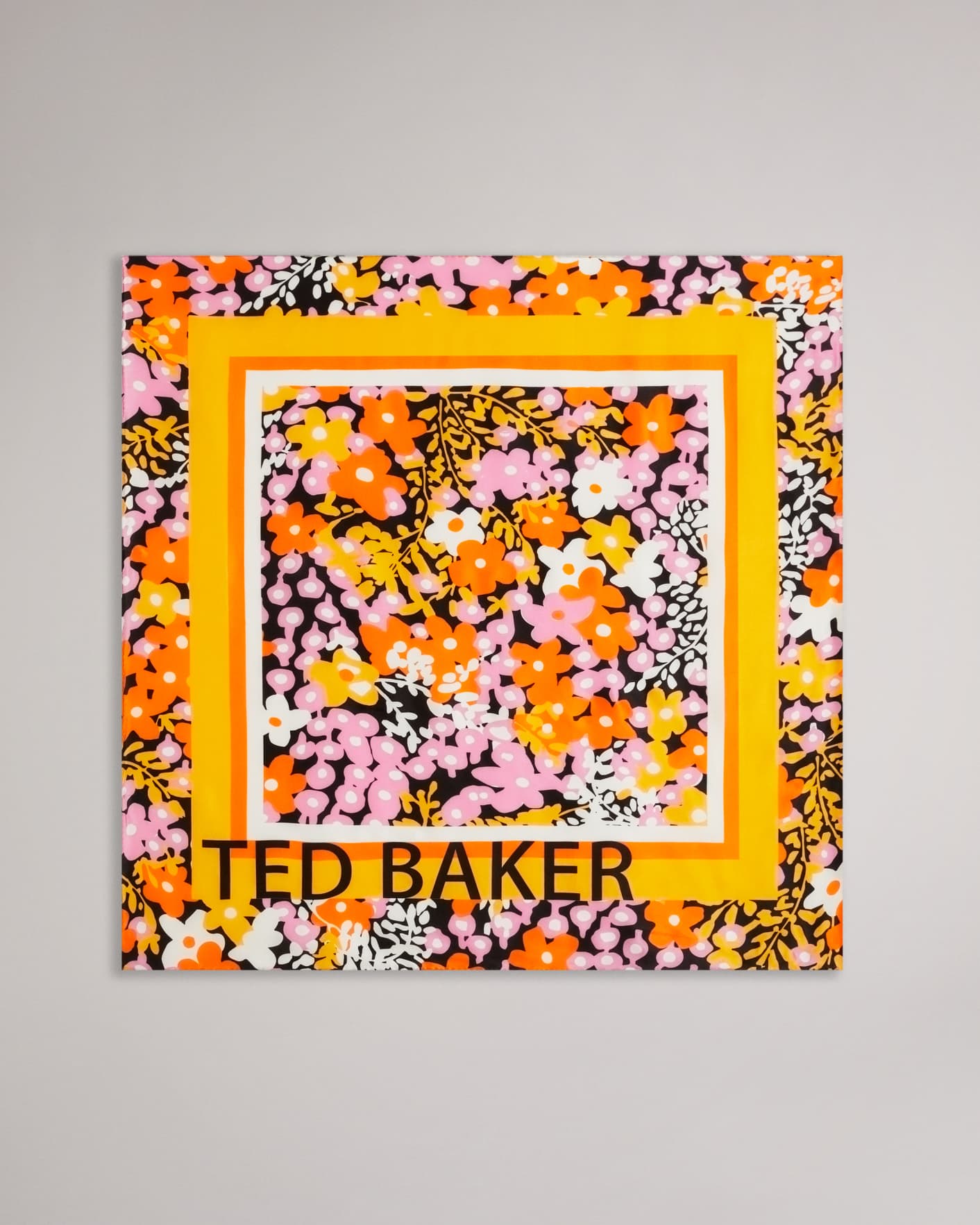 Negro Pañuelo Seda Estampado New World Ted Baker