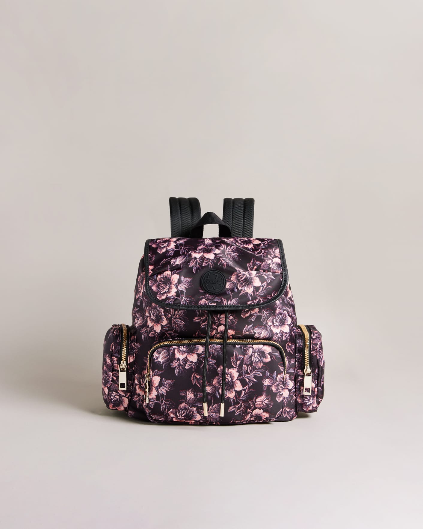 Black Floral Printed Backpack Ted Baker