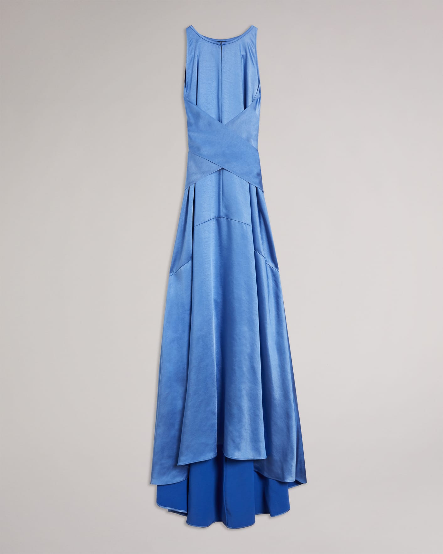Light Blue High Low Halter Dress With Integral Tie Ted Baker