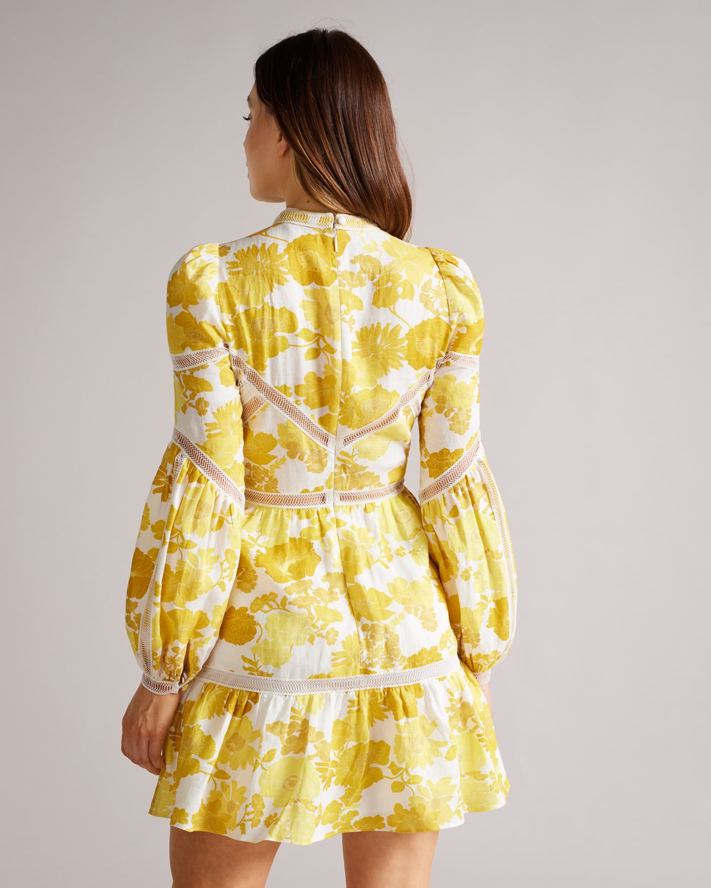 Yellow Linen Mini Dress Ted Baker