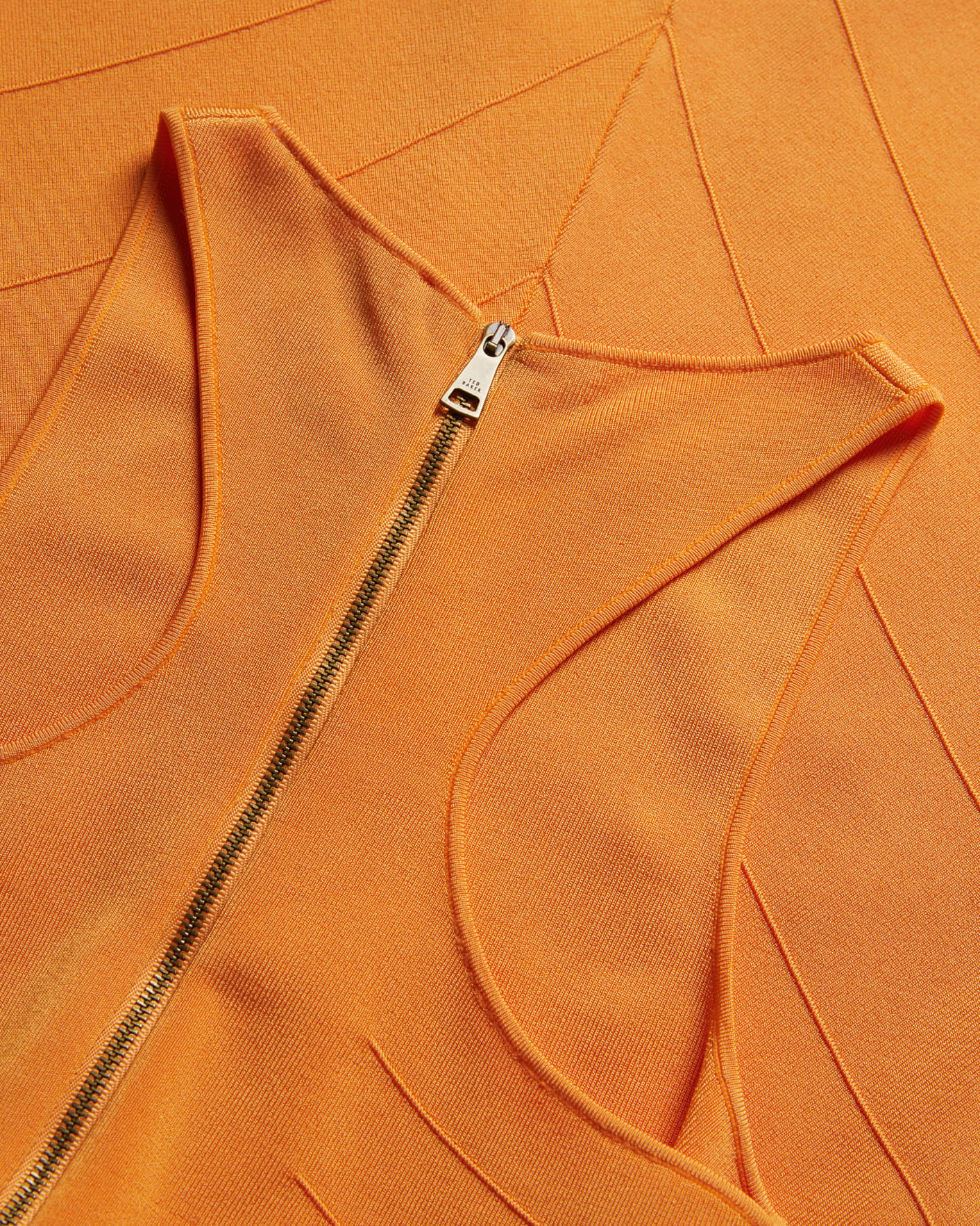 Dark Orange Rayon Flippy Knit Dress Ted Baker