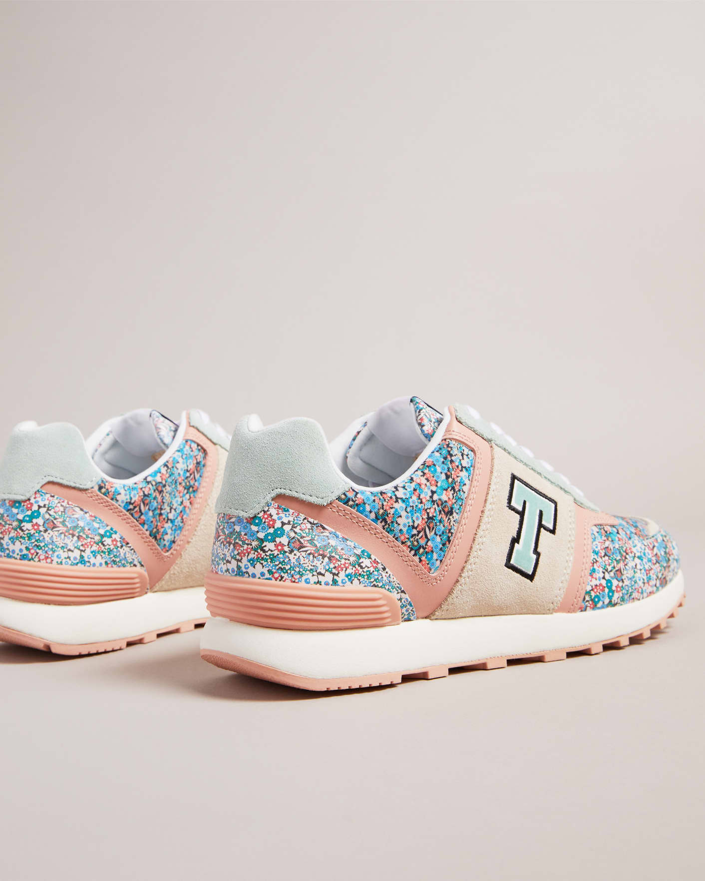 Coral Flirty Texture Retro Trainer Ted Baker