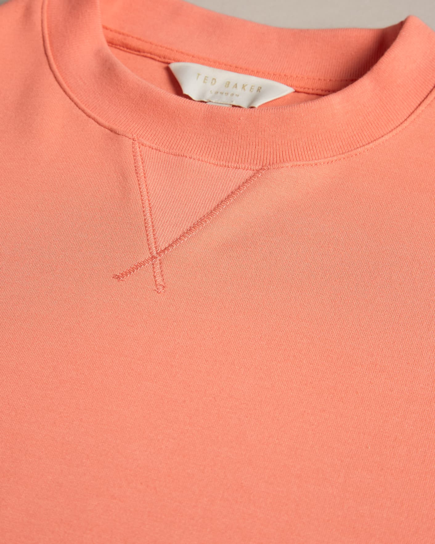 Coral Cropped Jumper With 3/4 Sleeve Ted Baker