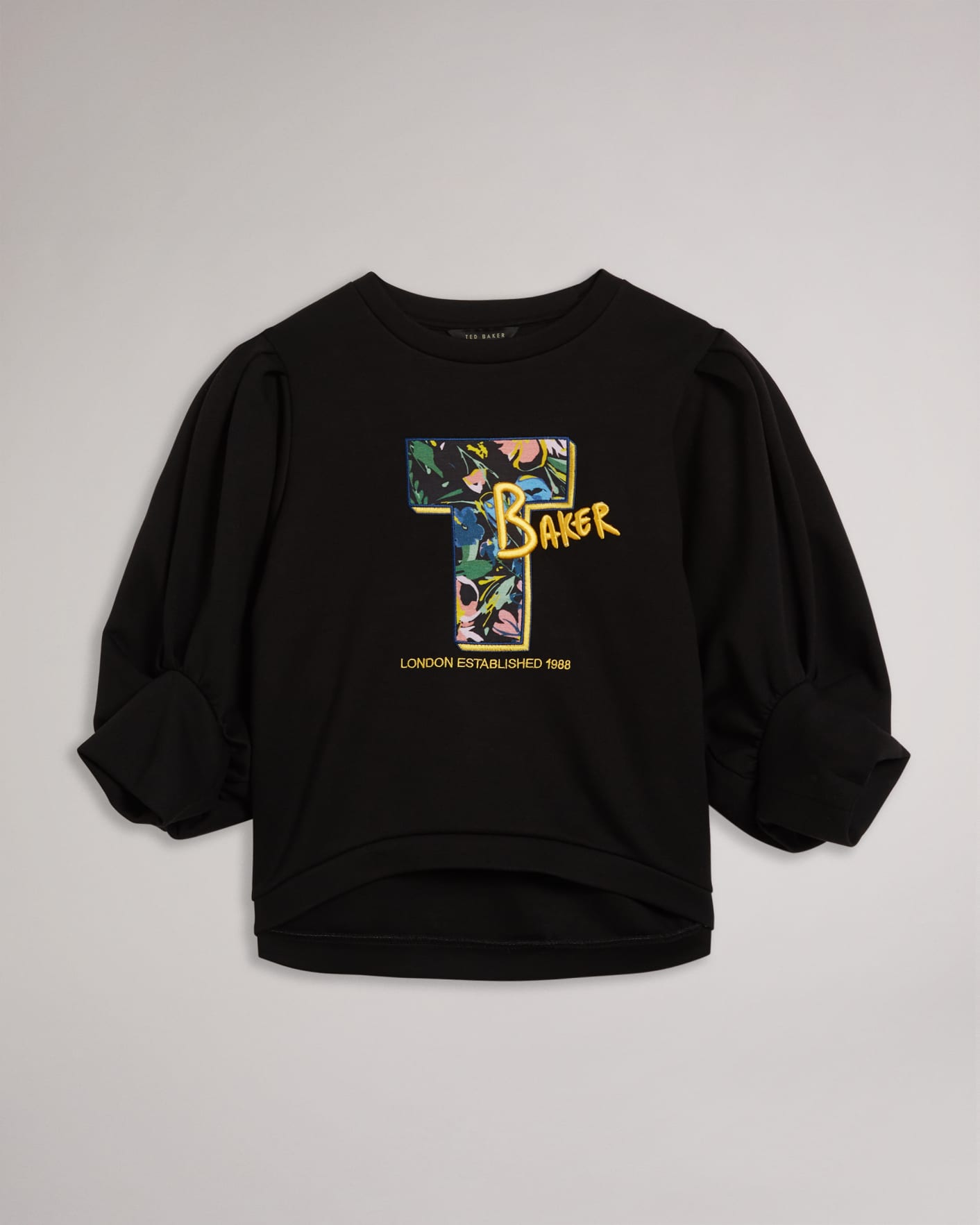 Black Large Sleeve Jumper With T Graphic Ted Baker