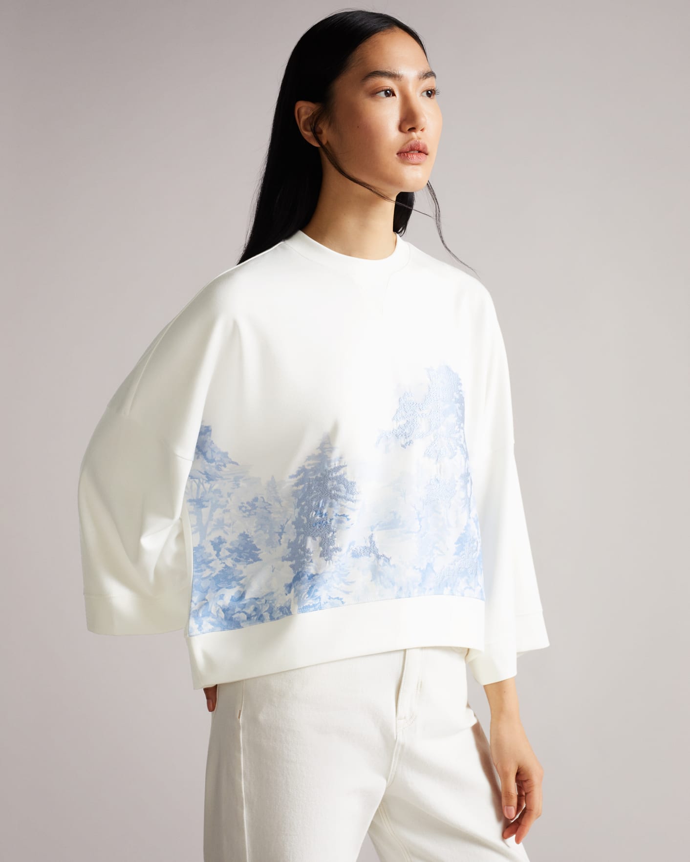 White Cropped Sweater Ted Baker
