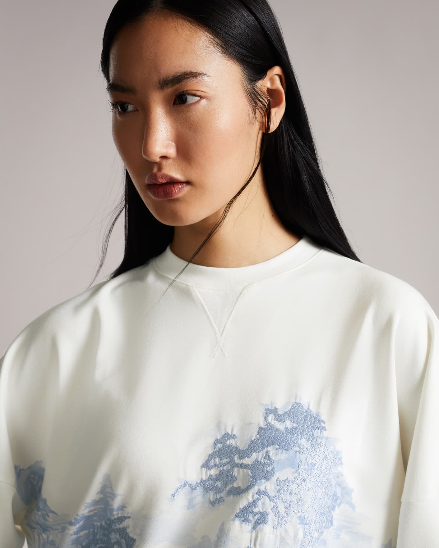 White Cropped Sweater Ted Baker