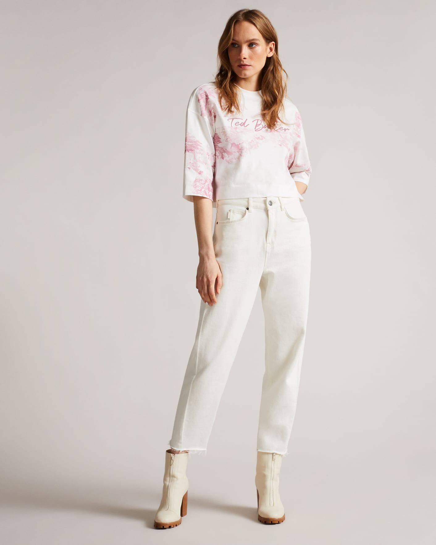 White Cropped Tee Ted Baker